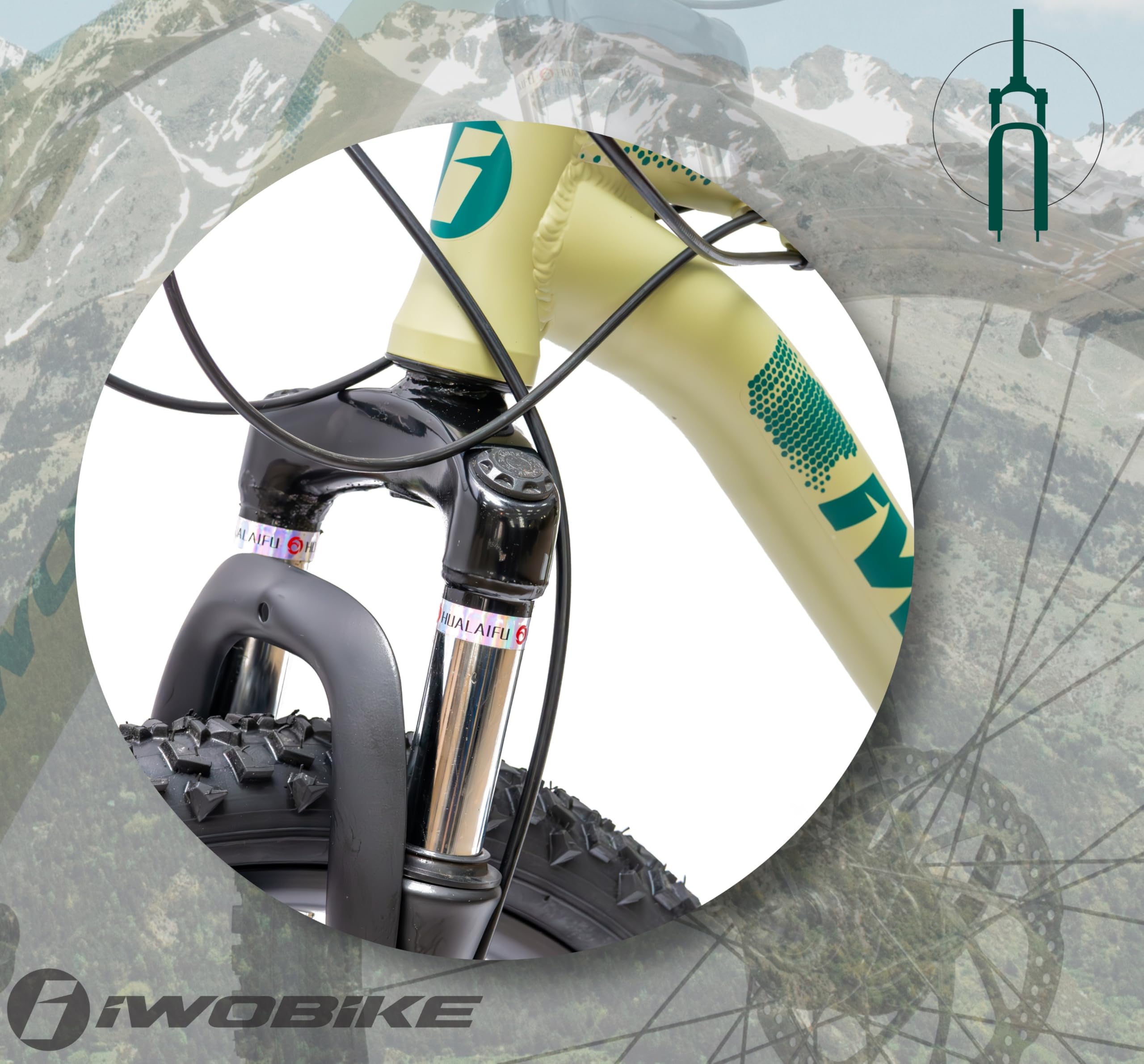 Rower Górski, 26 Cali, Khaki Mat z Zielonymi Akcentami, Męski | Rower Górski, 26 Cali, Khaki Mat z Zielonymi Akcentami, Męski, 21 Biegów, Rama Aluminiowa 47cm, Amortyzacja Sprężynowa, Hamul
