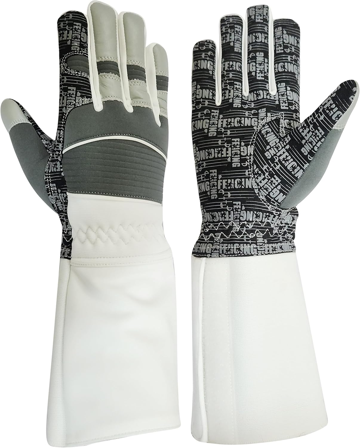 Fencing Glove High Performance Padded, Washable Amara Synthetic Leather, Real Leather for Foil, Epee & Saber, Silicoated Palm Back Neoprene Padded, 350N Cuff Protective Glove.