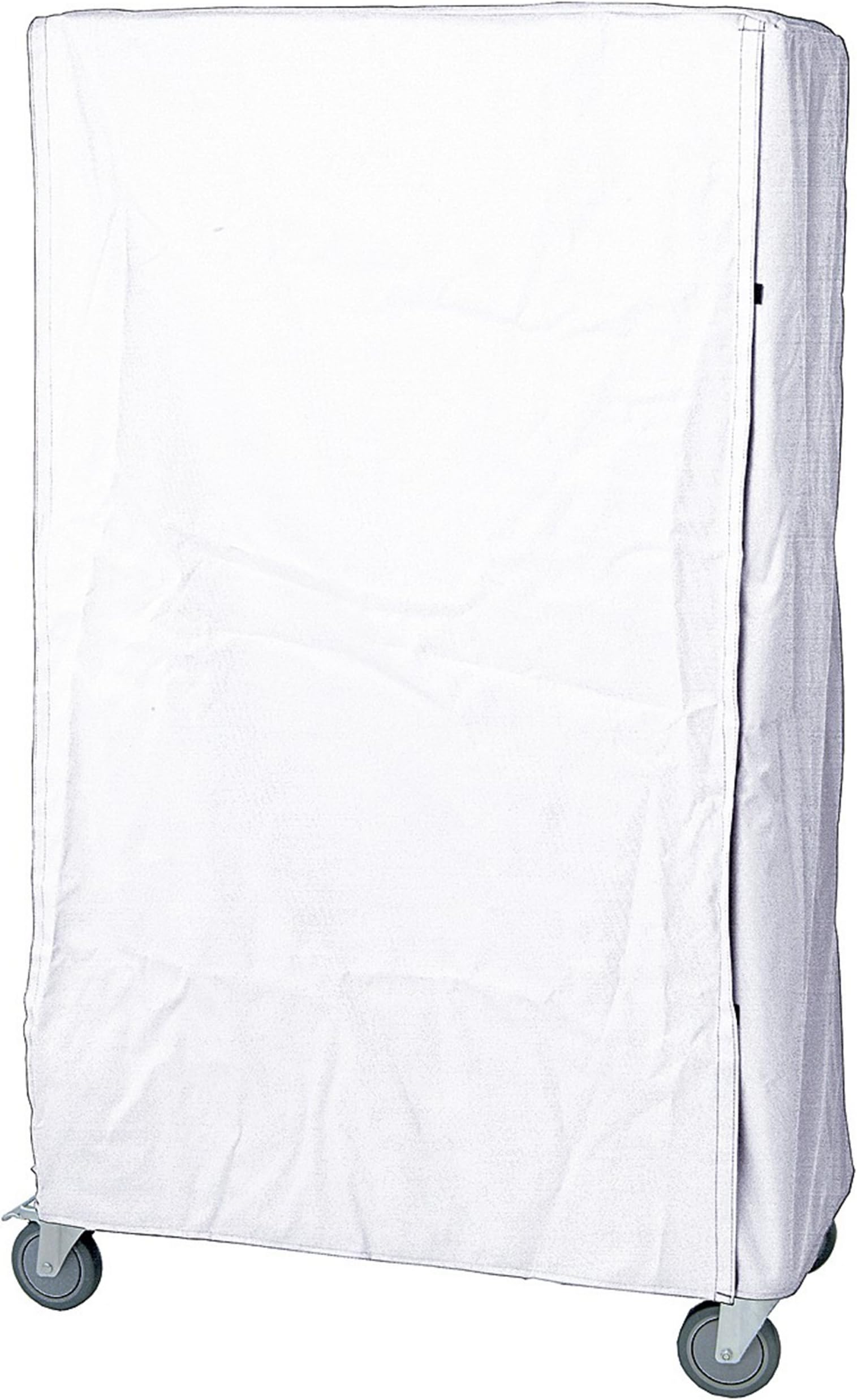 Quantum Storage Systems CC184874WNZ Wire Cart Cover with Zipper Flap, 400 Denier Nylon, White, 18" Width x 48" Length x 74" Height