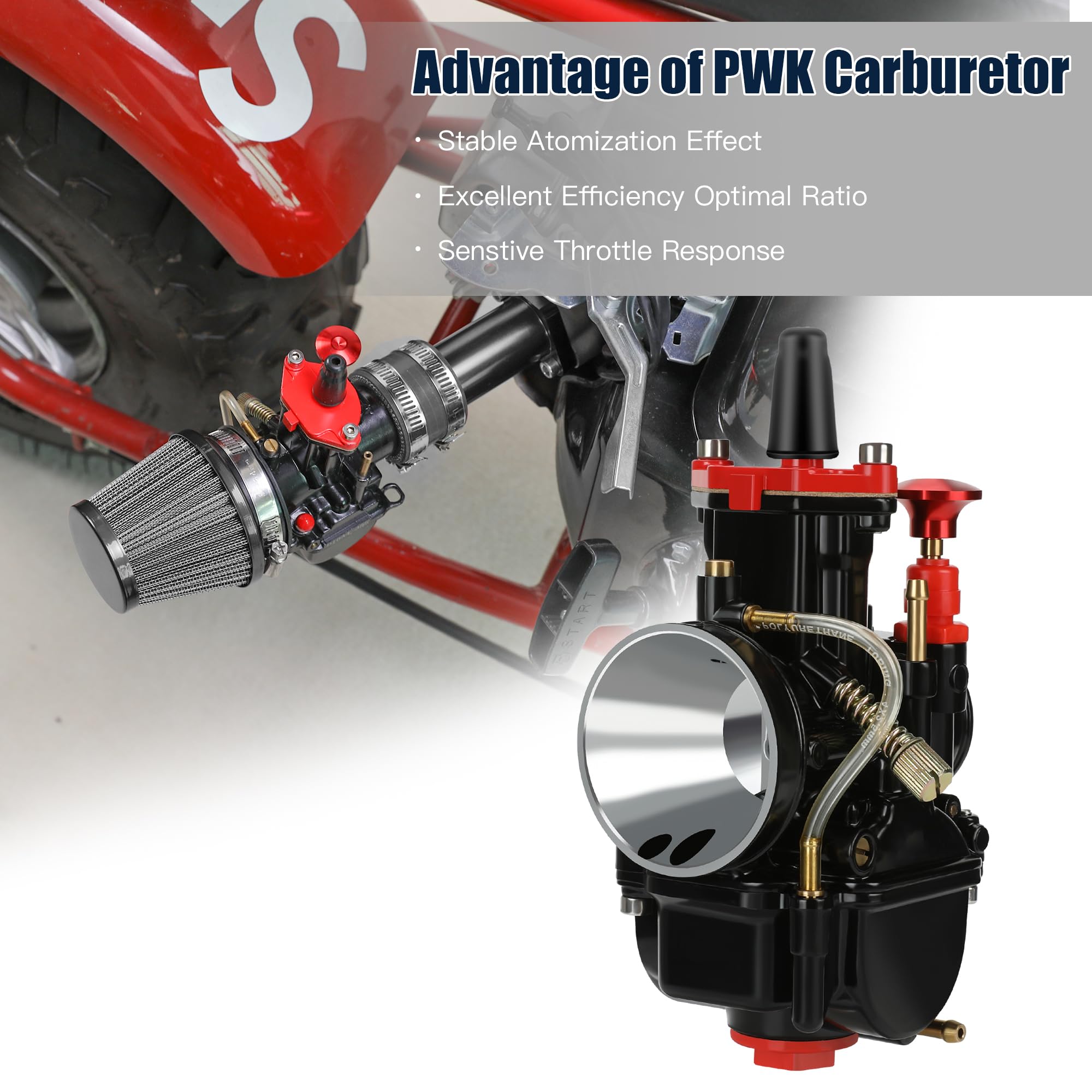 YOXUFA Carburateur VM22 212 Cc De Rechange Pour Moteur Predator 212cc 224cc 196cc 6.5HP Coleman CT200U CT200U-EX BT200X Baja Warrior MB200 Axis M200 KT196 GX200 200cc Mini Bike Go Kart Parts