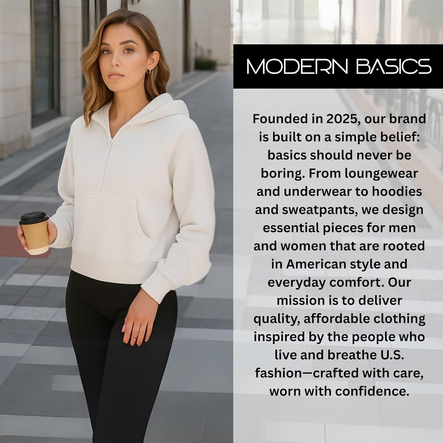 Womens Half Zip Hoodie - Fleece Cropped Sweatshirt for Women, Quarter Zip Up Pullover - Image 7