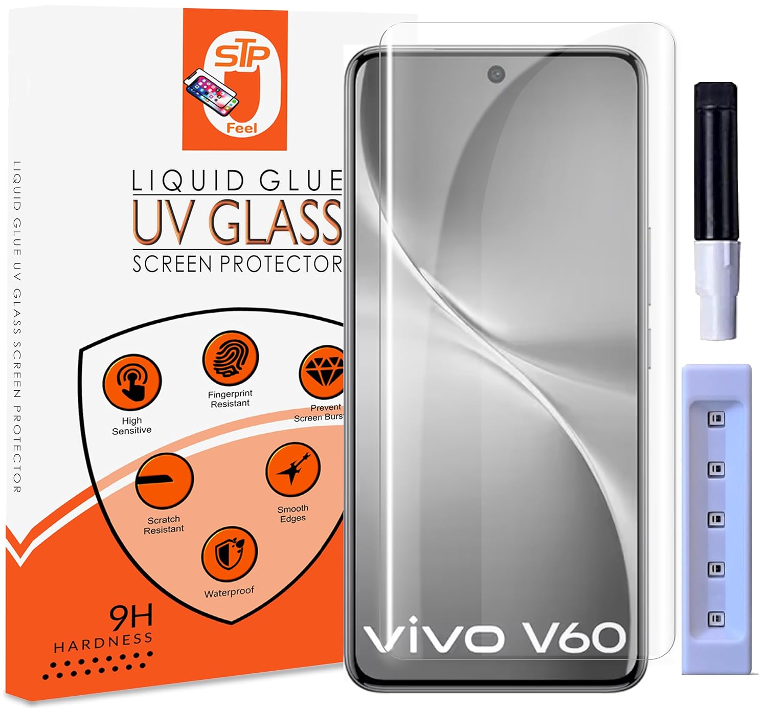 UV Premium Tempered Glass Screen Protector Guard Compatible For Vivo V60 5G (6.77 Inch, Pack of 1) Full Adhesive UV Curved Case Friendly HD Clarity with easy installation kit for Smartphone UV Premium Tempered Glass Screen Protector Guard Compatible For Vivo V60 5G (6.77 Inch, Pack of 1) Full Adhesive UV Curved Case Friendly HD Clarity with easy installation kit for Smartphone
