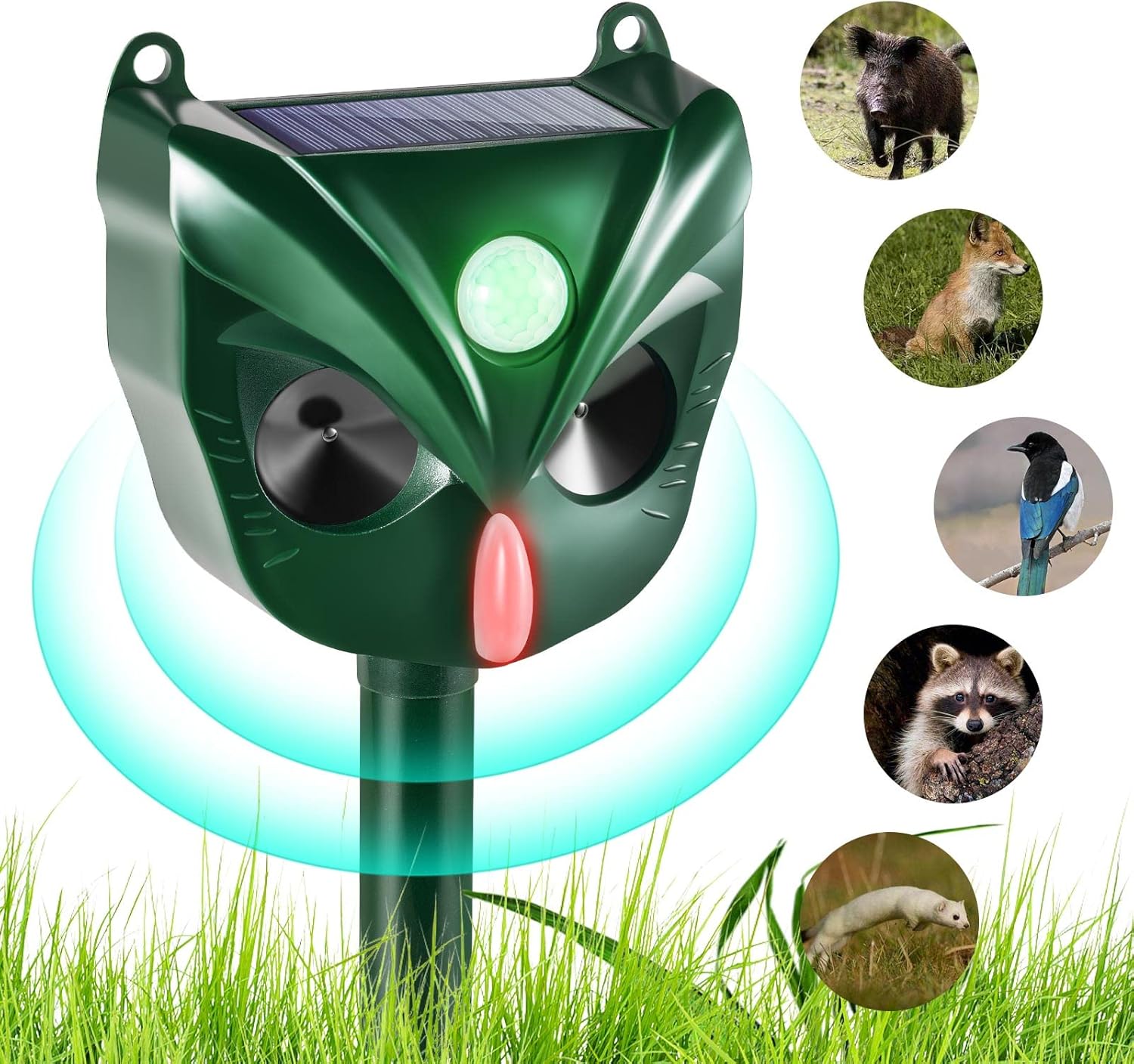 Ultrasonic Animal Repeller, Solar Waterproof Animal