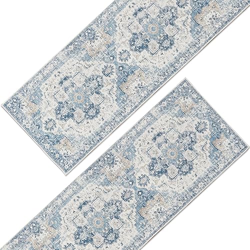 Miniatura 315 de jinchan Alfombra de Área 2x3 pies Alfombra Vintage de Entrada Lavable Bohemia Tapete Interior para Puerta Medallón Floral Tapete Pequeño para Puerta