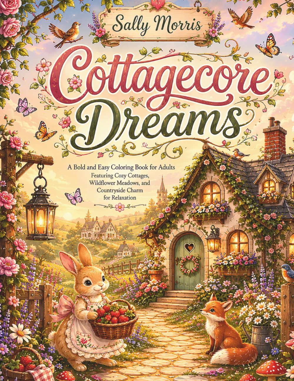 Cottagecore Dreams: A Bold and Easy Coloring Book for Adults Featuring Cozy Cottages, Wildflower Meadows, Mushroom Forests, and Countryside Charm for Relaxation