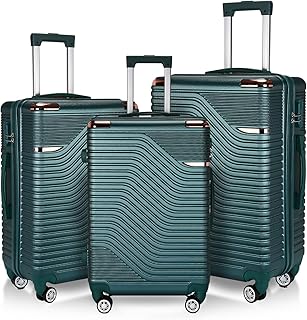 Syekcl Premium Travel Luggage Set – Durable, Lightweight, and Stylish 3-Piece Spinner Suitcase Collection (ArmyGreen, Large)