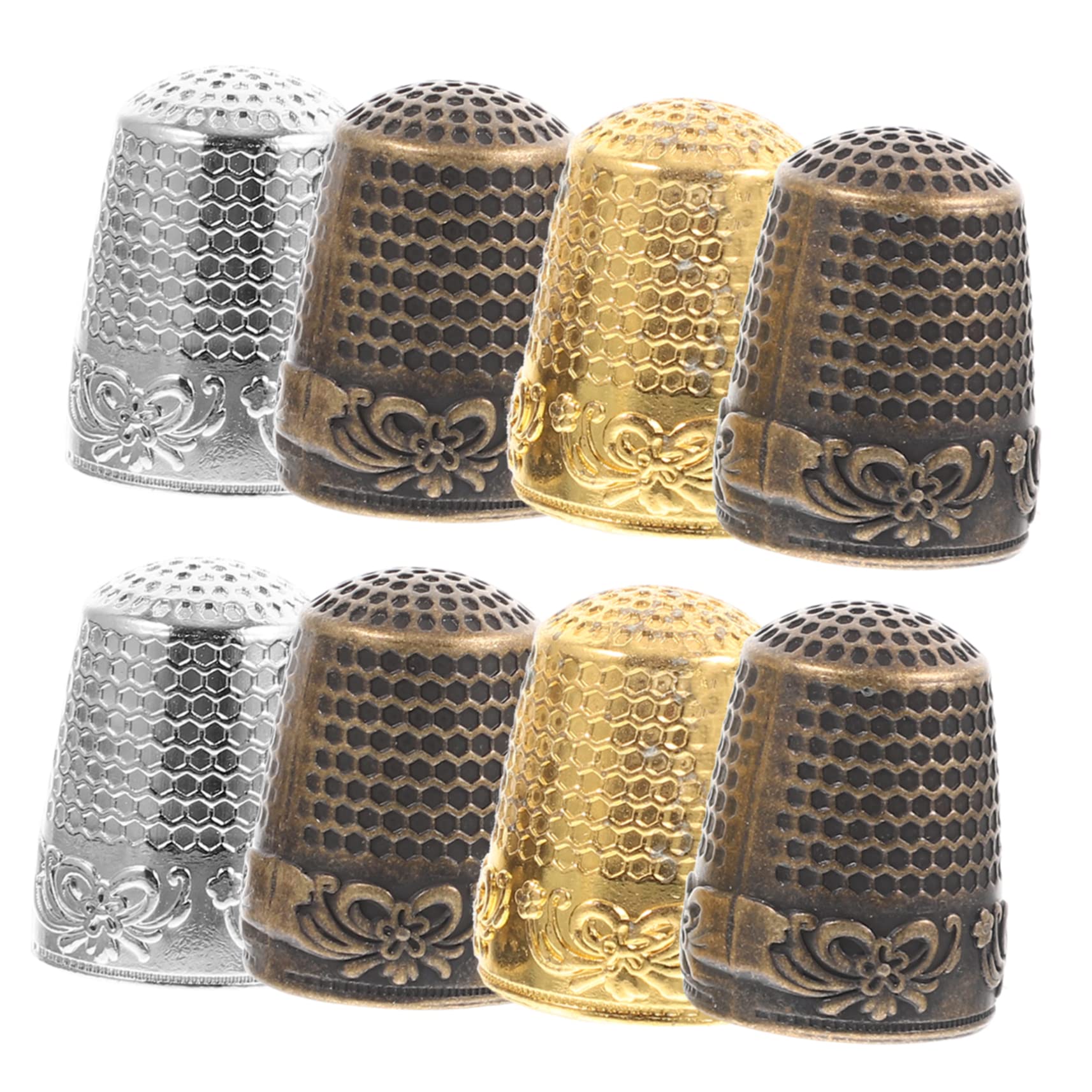 ARTIBETTER 8Pcs Copper Finger Thimbles for Sewing and Embroidery Durable Protectors for Needlework Lightweight and Portable Birthday Present for Dressmakers and