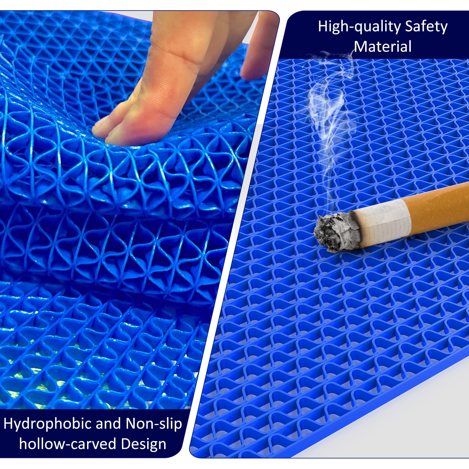 Drainage Mat 3x16 Ft 0.22” Thick PVC Commercial Floor Mat Non Slip Pool Mat S-Shaped Shower Floor Heavy Duty Roll for Wet Area Kitchen Hotels Bars Bathroom Patio Outdoor Indoor Rug (Blue, 3x16 Ft) — Amazon image 4