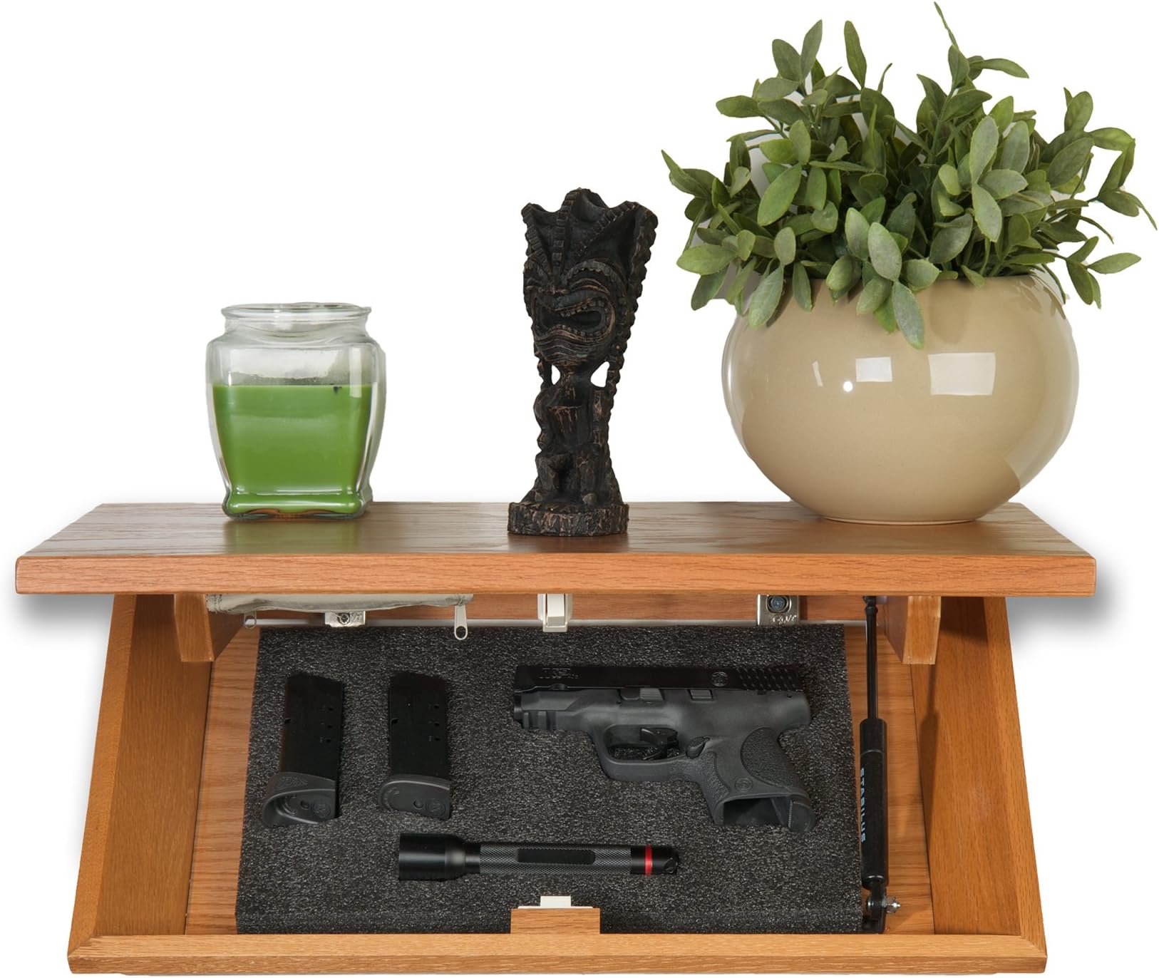 Covert Cabinets HG-21 Gun Cabinet Wall Shelf Hidden Storage, Caramel