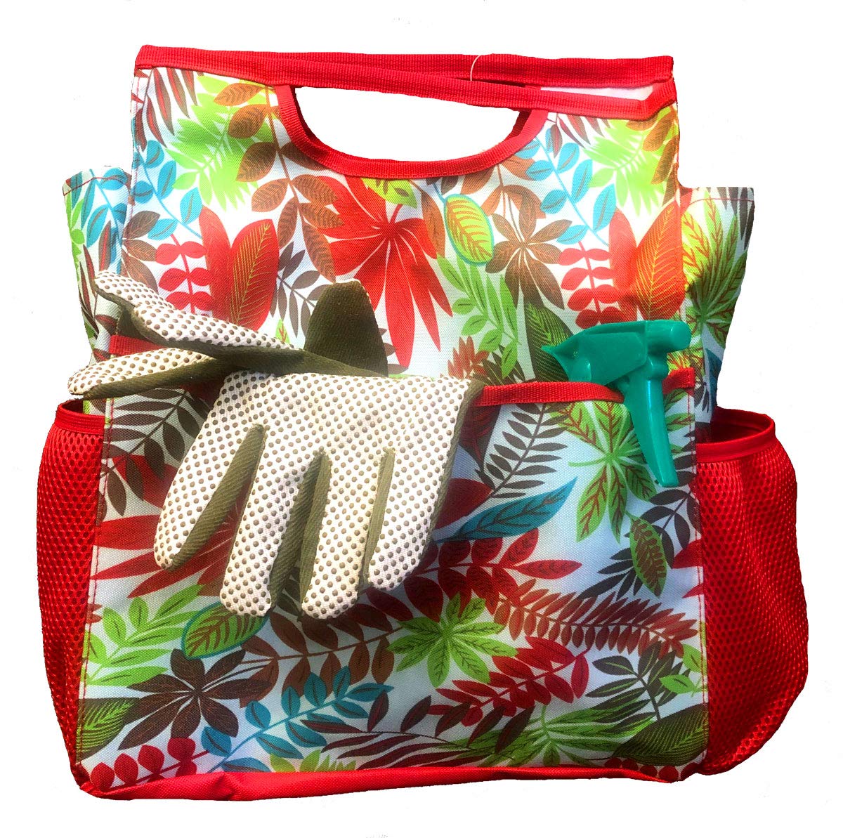 Juego de Herramientas de jardín de 9 Piezas con Guantes y Bolsa Colorida, Kit de Herramientas de Mano de jardinería con Bolsa de Almacenamiento