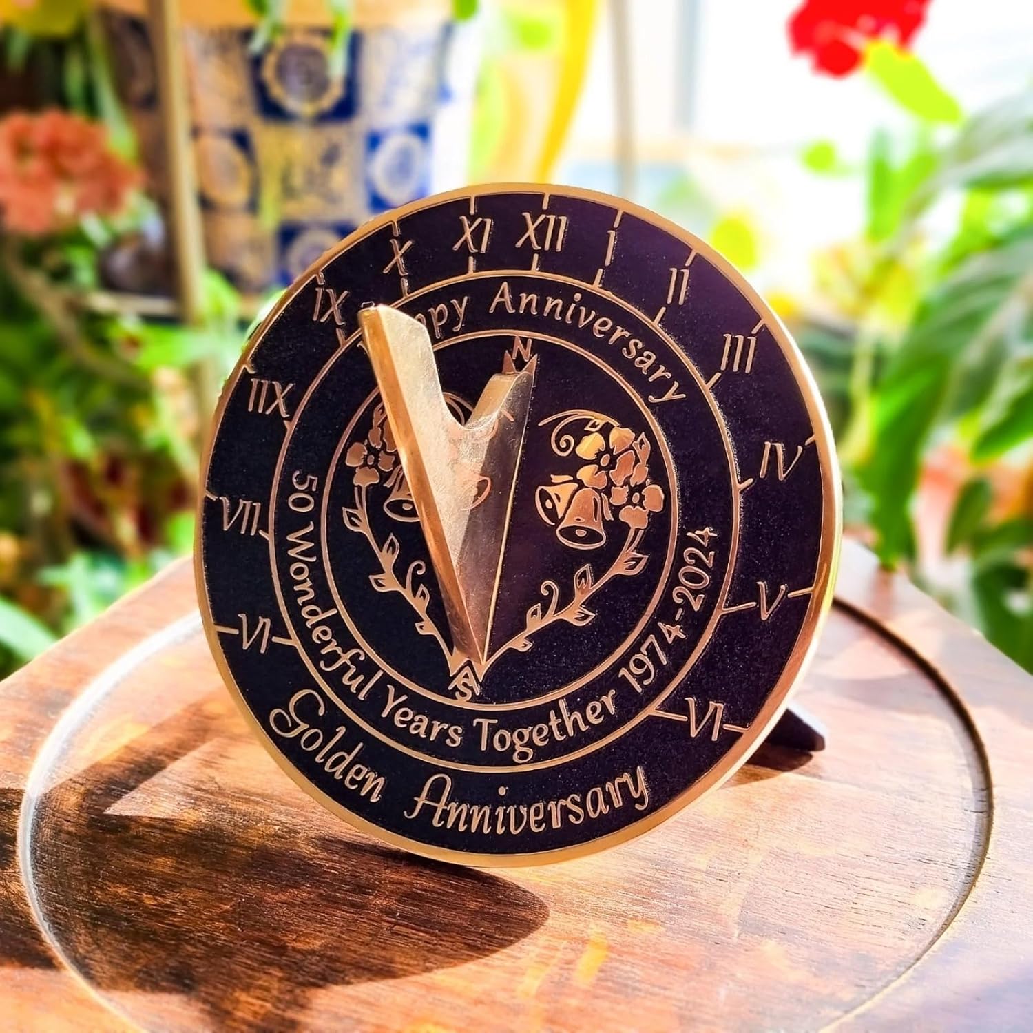 Generic Garden Sundial Clock, Outdoor Timepiece for Yard and Garden Decor, Gift Piece of 1,, Black