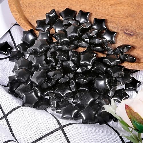 Miniatura 3 de Nupuyai Juego de 10 mini piedras de palma de bolsillo con forma de estrella de cristal, piedra de cristal curativa de reiki para ansiedad,