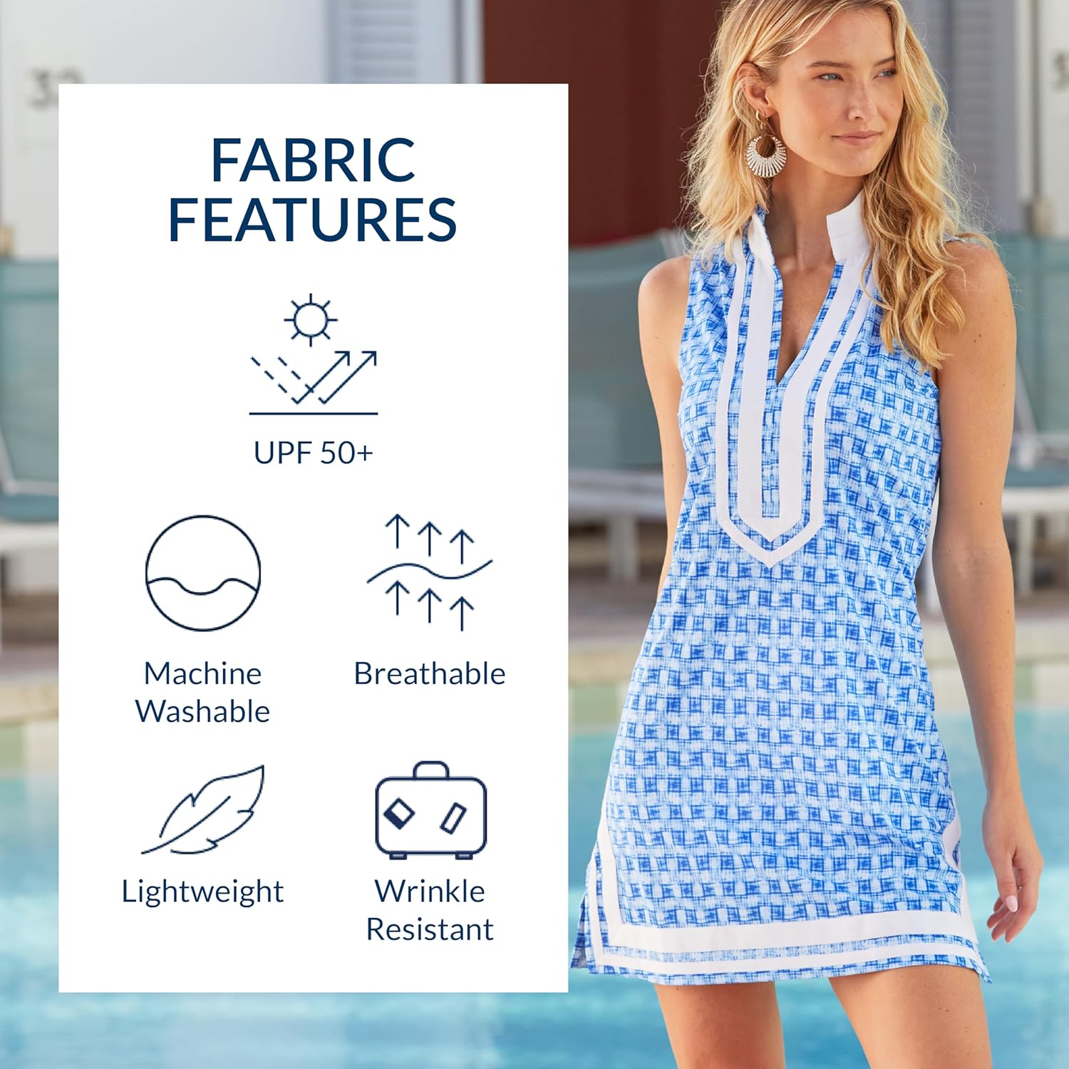 Cabana Life Sleeveless Tunic Dress, Windermere, X-Large