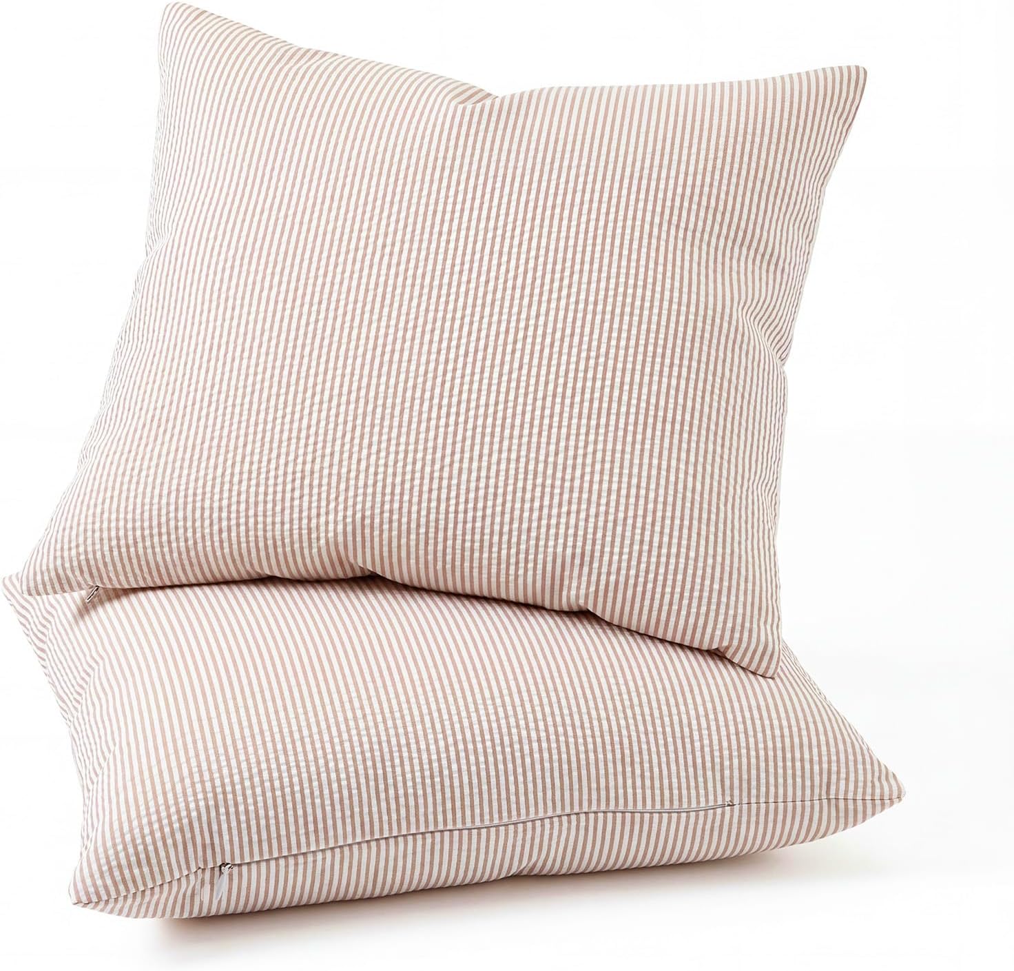 Huhumy 2 Pack Khaki Throw Pillow Cover 18" x 18" for Home Decoration