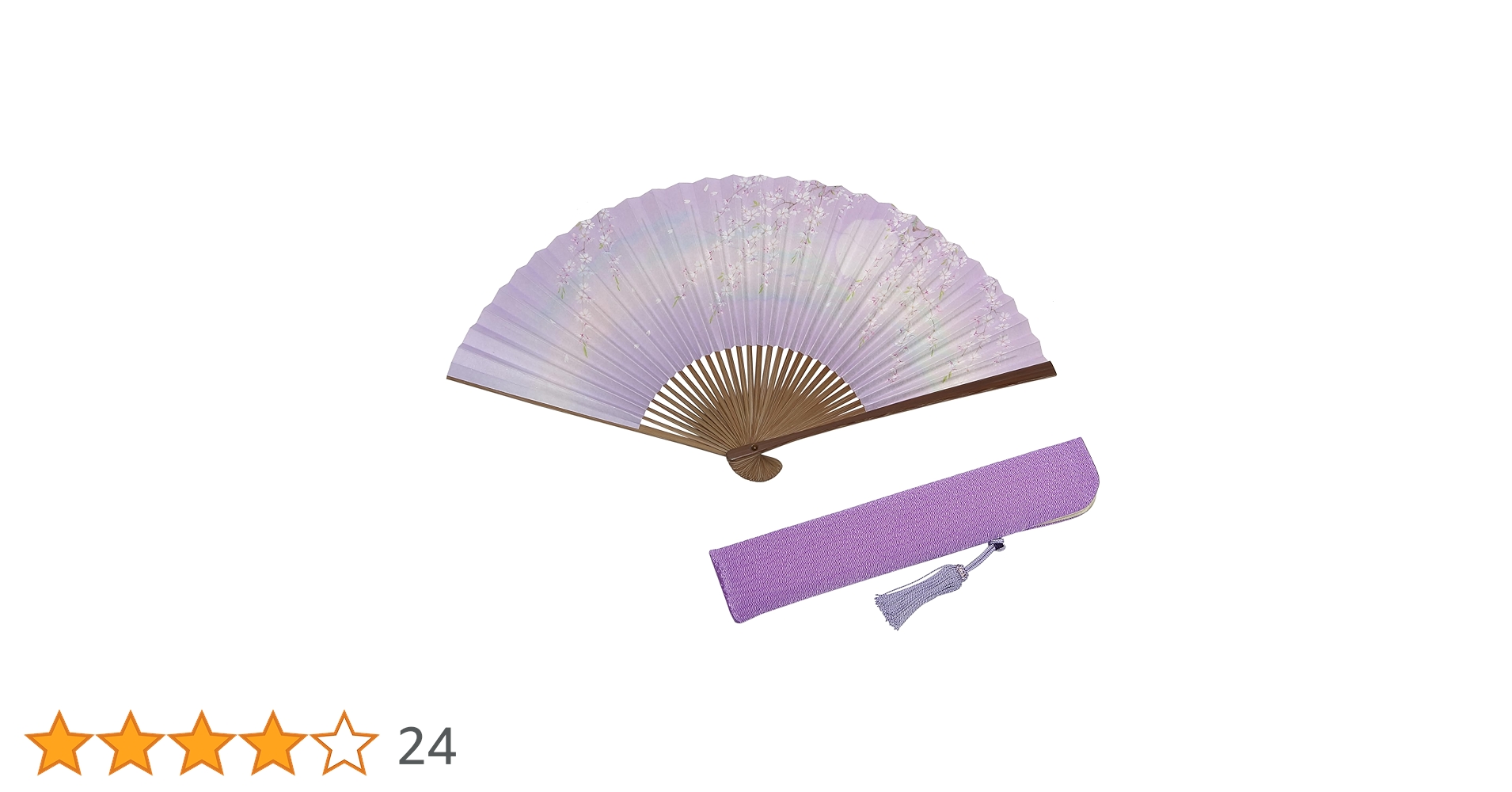 Amazon | [ハセガワ] 京扇子 桜柄 紫 唐木丁字彫 両面柄 京都