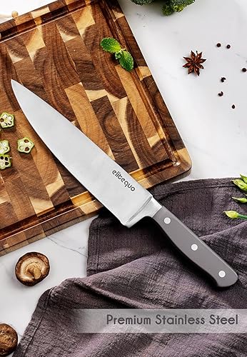 Miniatura 4 de Juego de 13 cuchillos de cocina con afilador, apto para lavavajillas, mango ergonómico de acero inoxidable alemán ultra afilado, juego de cuchillos