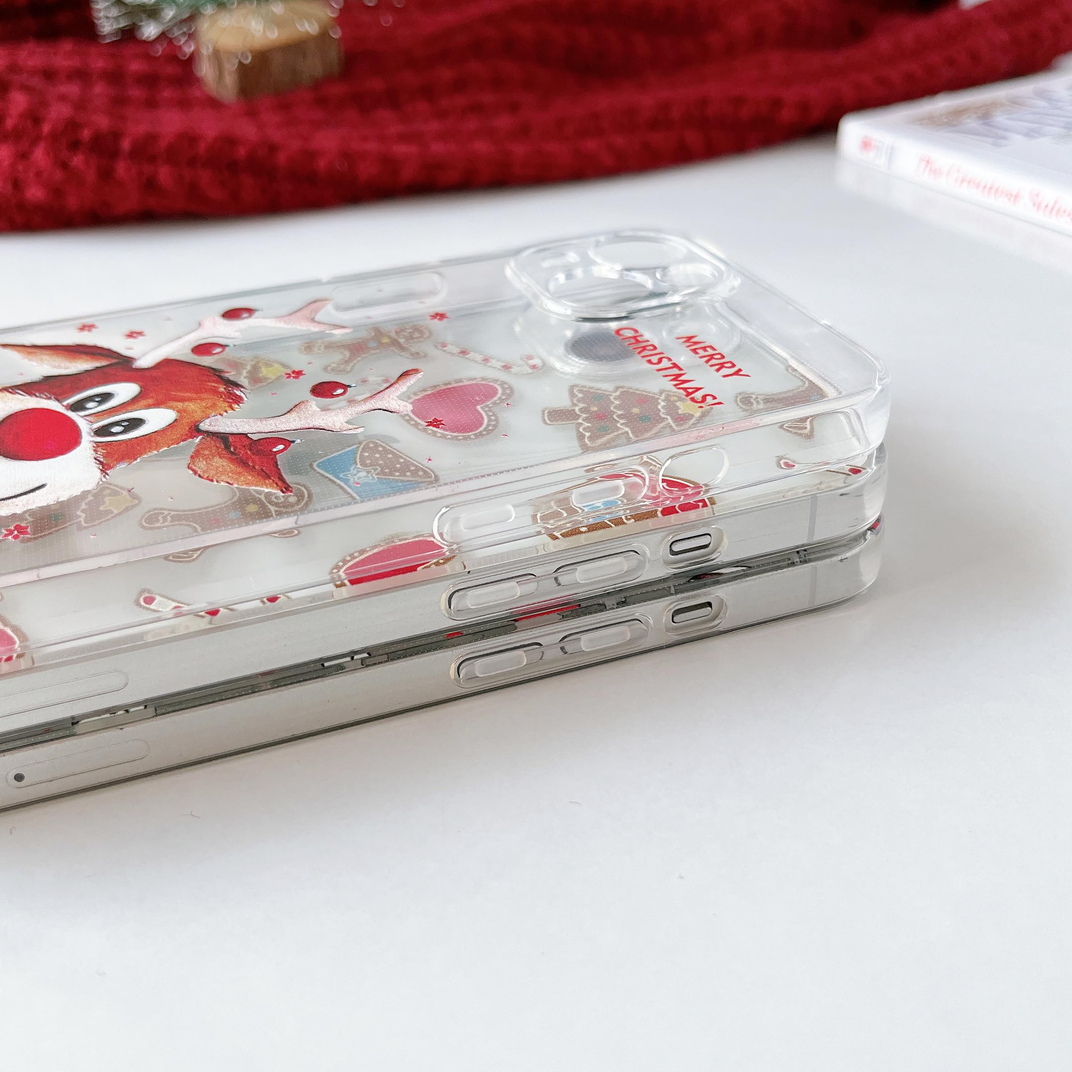 ZTOFERA Custodia Natalizia Per IPhone 15 Plus, Trasparente