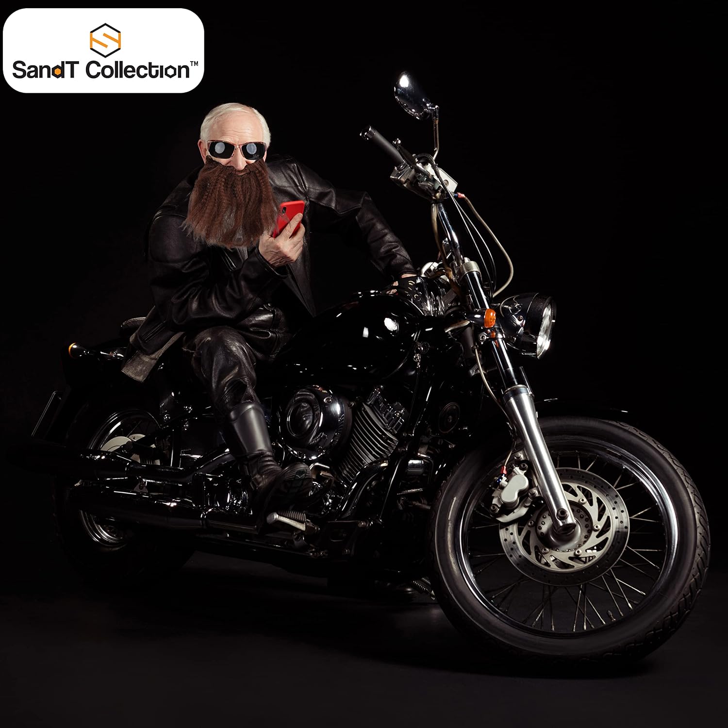 SandT Collection Fake Beard and Mustache Costume with Sunglasses for Adult Men and Women