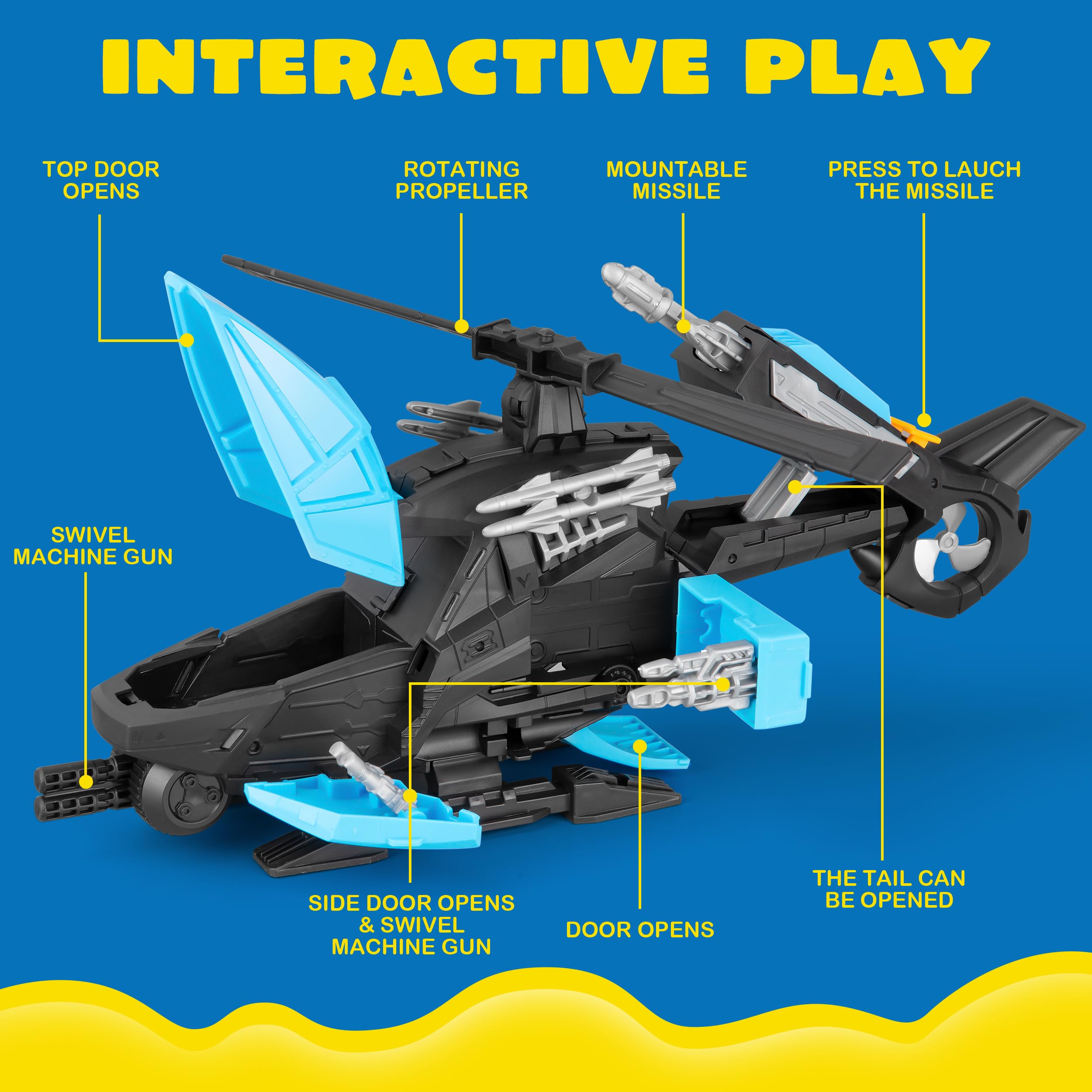 ミリタリー ジープ 地対空ミサイル砲車 ヘリコプター 自動走行砲 セット Amazon.com: XDUOYJOY Police Helicopter Toy Playset with Vehicles