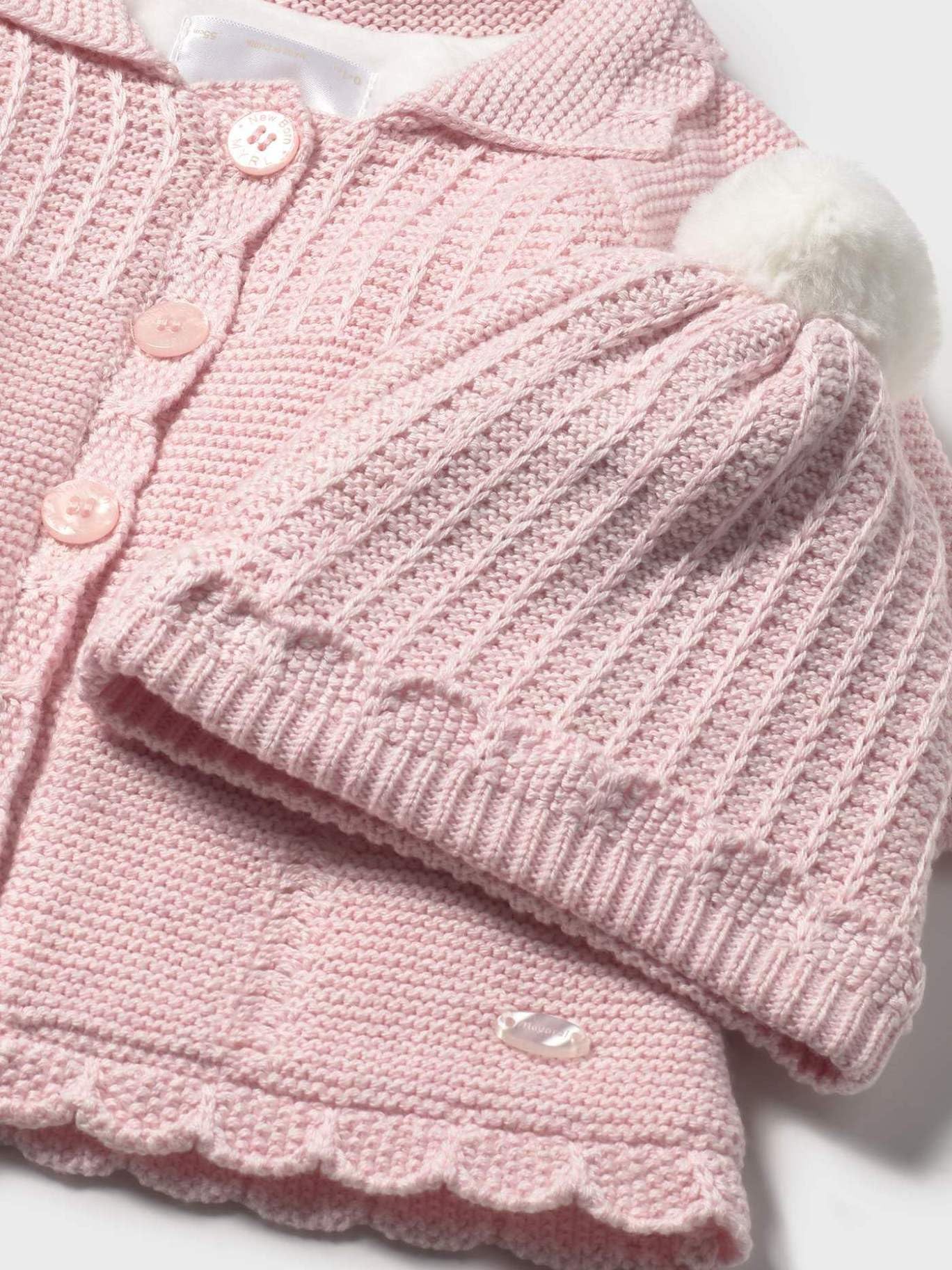 Mayoral Abrigo y Gorro Tricot para bebé niña Cuarzo vig