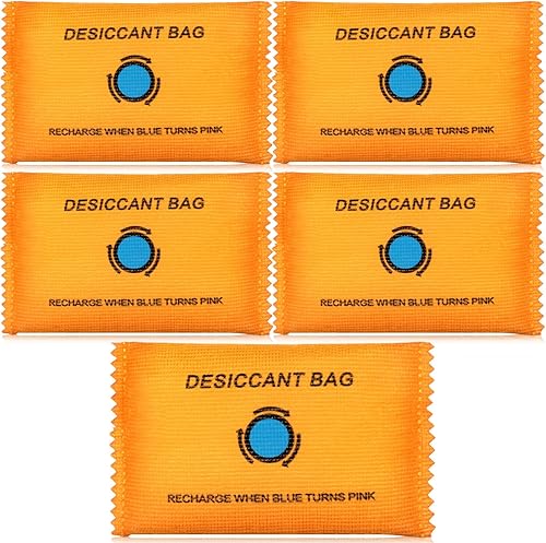 Paquete de 5 bolsas desecantes recargables de 3.53 oz (3.53 onzas) que absorbe la humedad, bolsa para almacenamiento de gel de sílice, bolsa