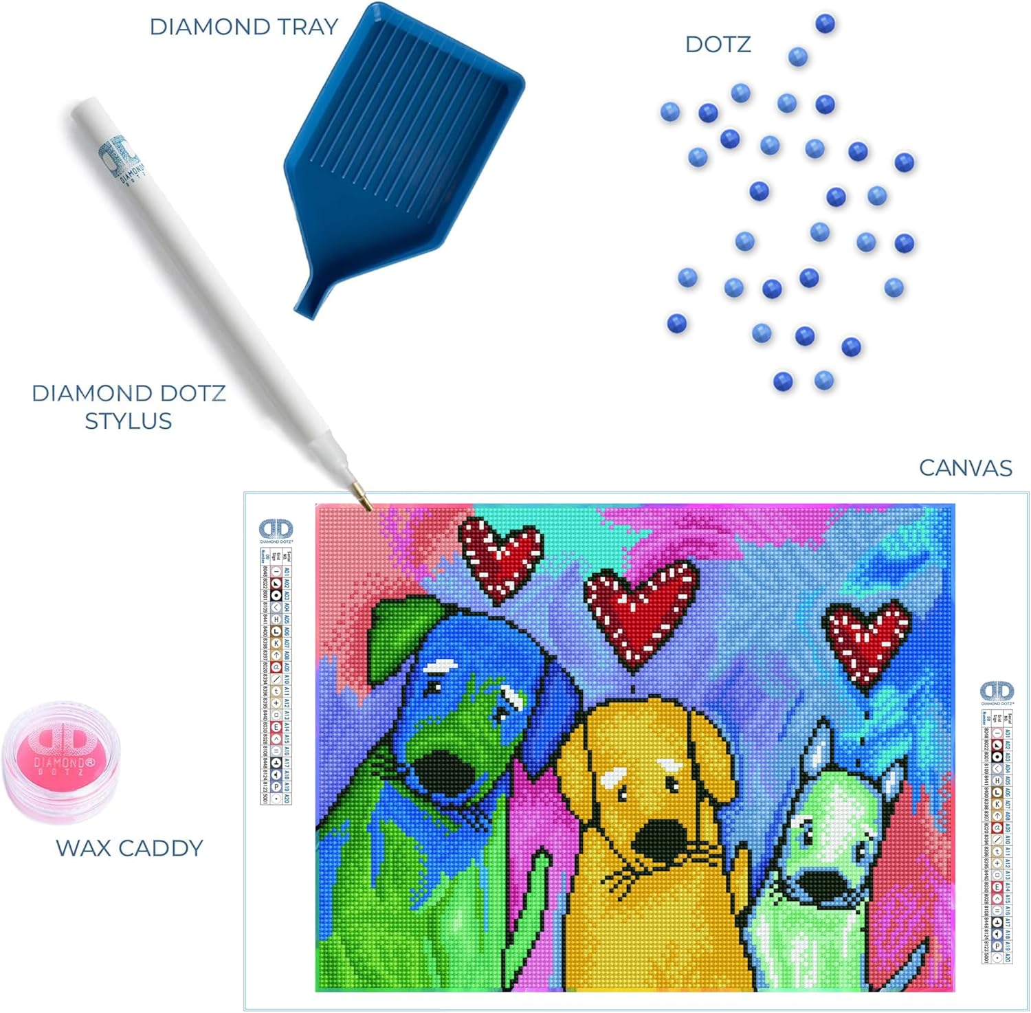 DIAMOND DOTZ Three Amigos Diamond Painting Kits for Adults - Diamond Art Kits a Relaxing Creative Craft Kit with Dotz Gems 12.6x16.5