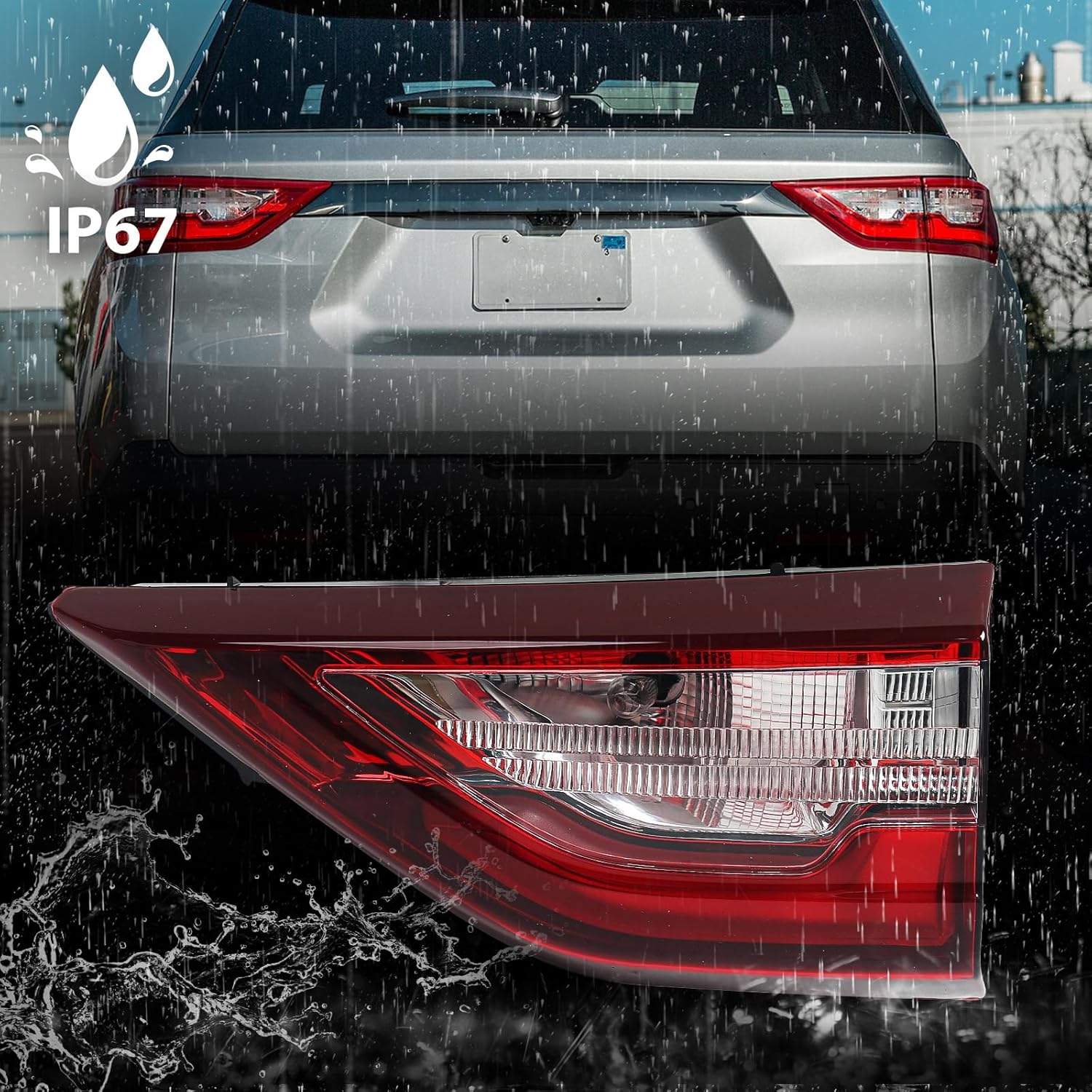 FIONE Inner Tail Light Compatible with Chevy Traverse 2018-2021 Brake Rear Light Taillight Right Passenger Side RH