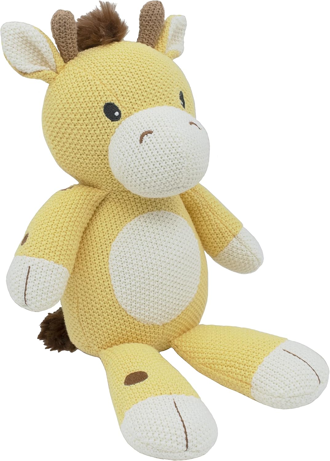 Living Textiles Baby Whimsical Knit Toy - Noah Giraffe | Premium 100% Cotton | Super Cute Soft & Fun Stuffed Animal Character | Baby Essentials List | Perfect Baby Gift
