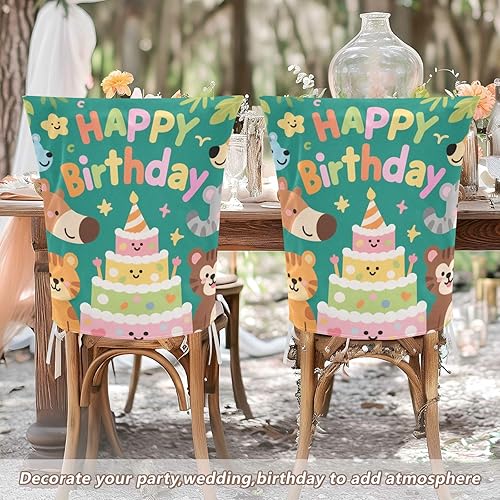 Miniatura 5 de Juego de 6 fundas para silla de sala de estar, lavables, para fiestas, juego de 6 fundas para sillas de juegos, para silla de comedor, cumpleaños,