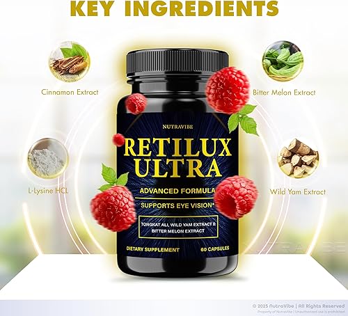 Miniatura 5 de Retilux Ultra - Fórmula de apoyo diario para la visión con una mezcla limpia para la función visual, comodidad de los ojos y ojos saludables,
