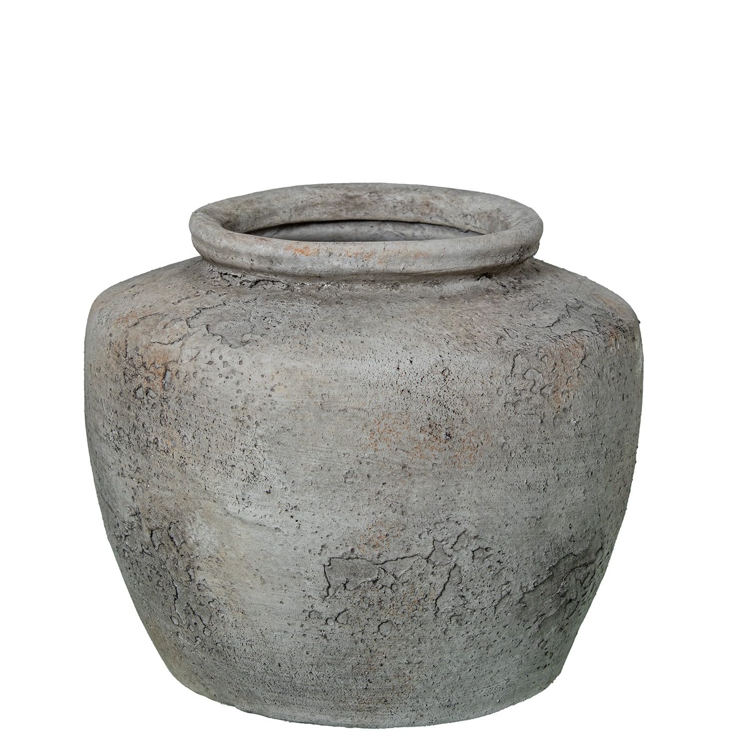 Vase en céramique blanc DRW 20x20x20 cm rustique pour décoration de table