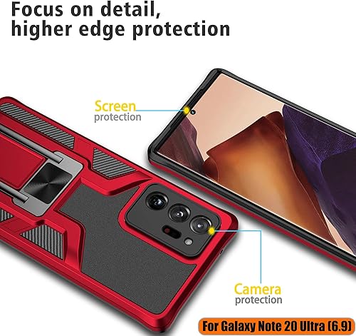 Miniatura 4 de LMDAMZ Funda compatible con Samsung Galaxy Note 20 ultra resistente, grado militar, a prueba de golpes, doble protección (TPU+PC), funda magnética