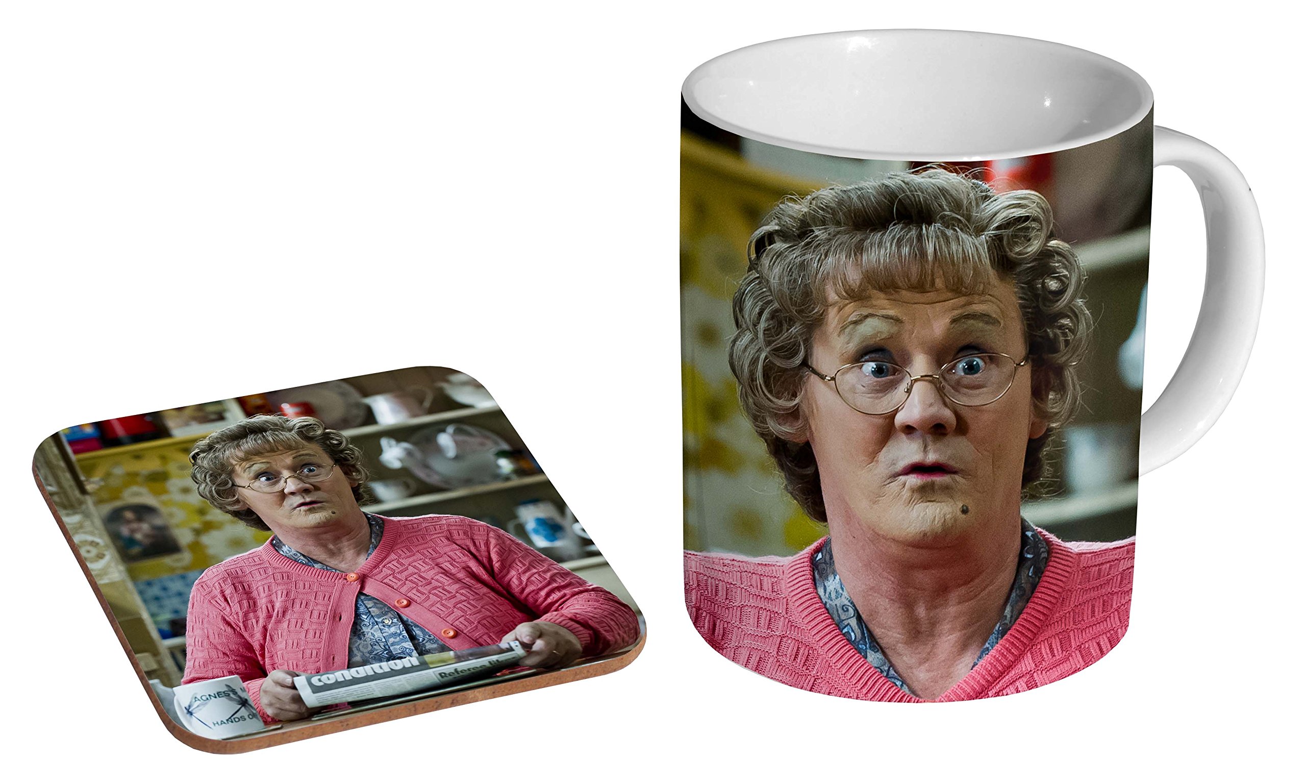 Mugmart Boys White Mrs Browns Awesome Ceramic Coffee Mug + Coaster Gift Set …