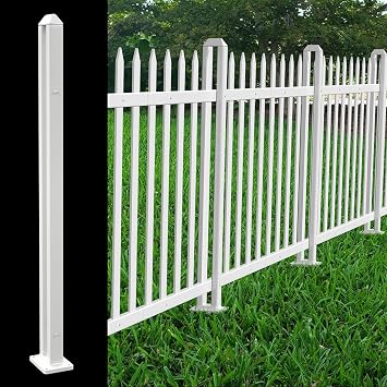 Patio Vinyl Picket Fencing Post Kit 30" High for Straight PVC Decorative Fencings, White Accessories for Outdoor Front Yard Garden Dog Fencing Panel