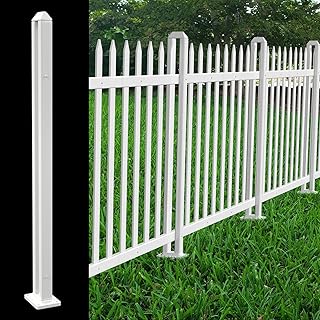 Patio Vinyl Picket Fencing Post Kit 36" High for Straight PVC Decorative Fencings, White Accessories for Outdoor Front Yard Garden Dog Fencing Panel