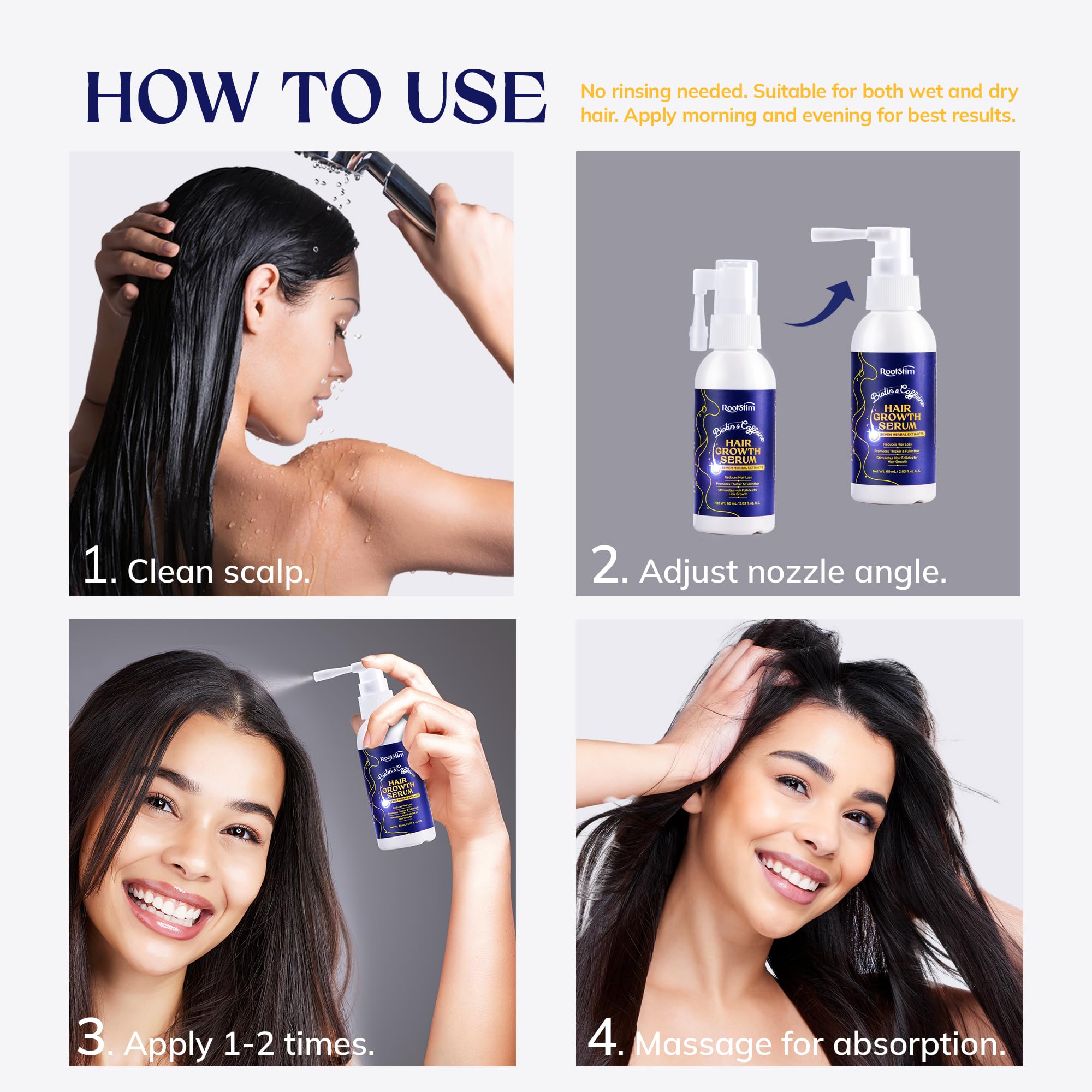 Rootstim Hair Growth Serum Spray with Biotin, Rice Water & Caffeine, 2.03 Fl Oz