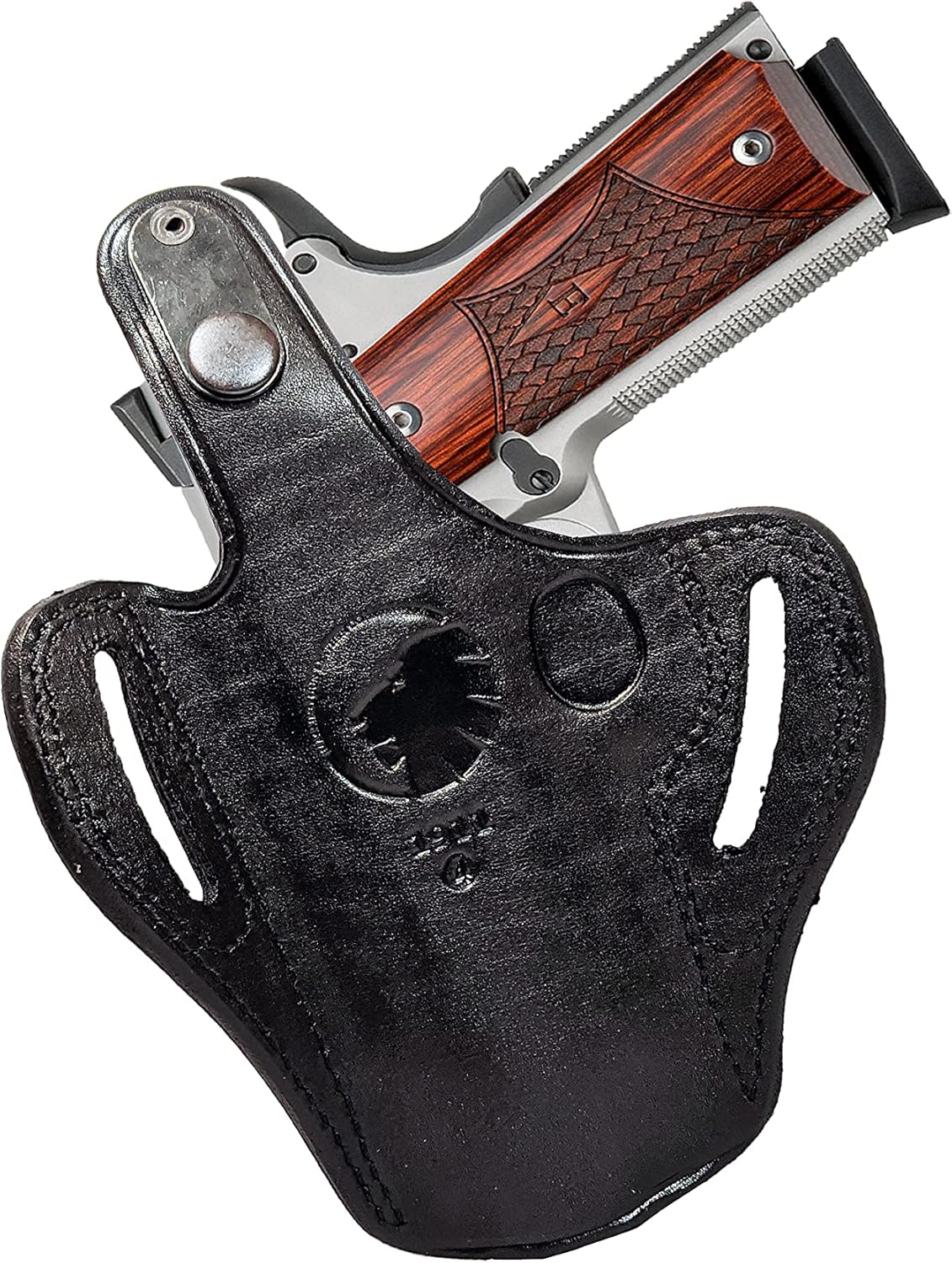 Leather 1911 Holster - Thumb Break OWB - Fits Most 1911 Pistols, Including Colt, Kimber, Springfield - 4" & 4.25" Barrels | Commander Holster | Pancake Style