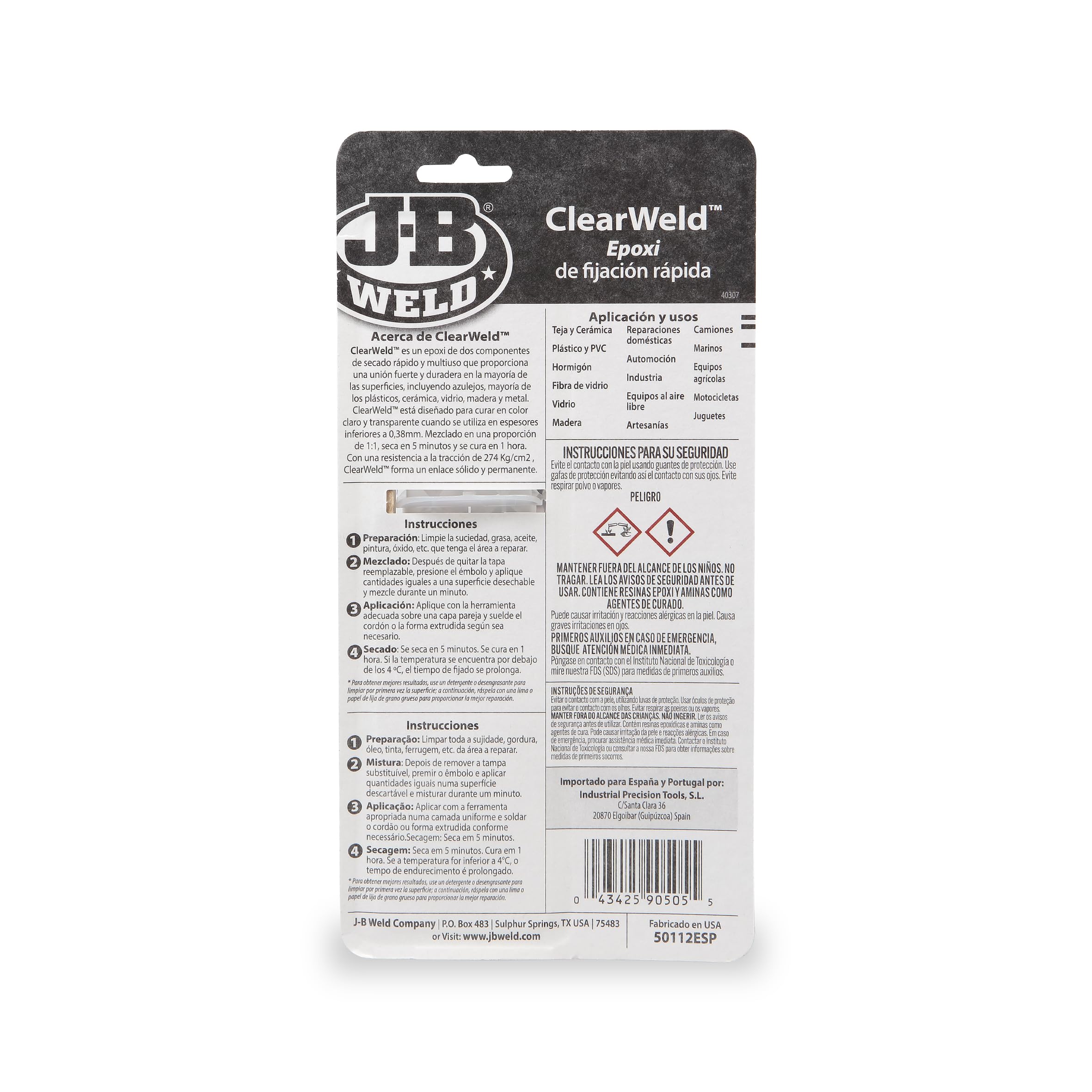 J-B Weld 50112SPA - Siringa epossidica - Fissaggio rapido - Extra forte | Epoxy 2 componenti per riparazioni su metallo, piastrelle, ceramica e plastica - 25 ml (la confezione potrebbe essere diversa)