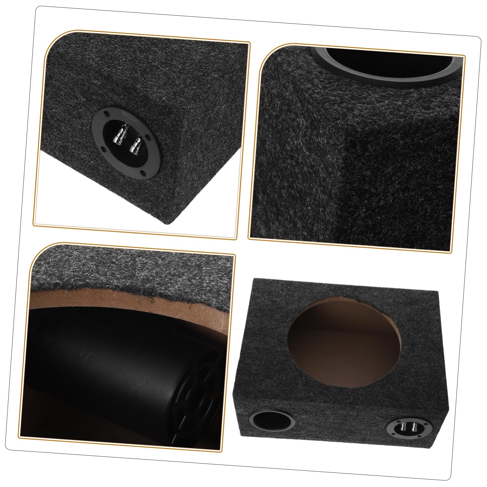 SOLUSTRE Caja de Subwoofer Que Mejora el Rendimiento del Sonido para Automóvil de 10 Pulgadas y Estructura de Madera y Felpa Diseño Elegante