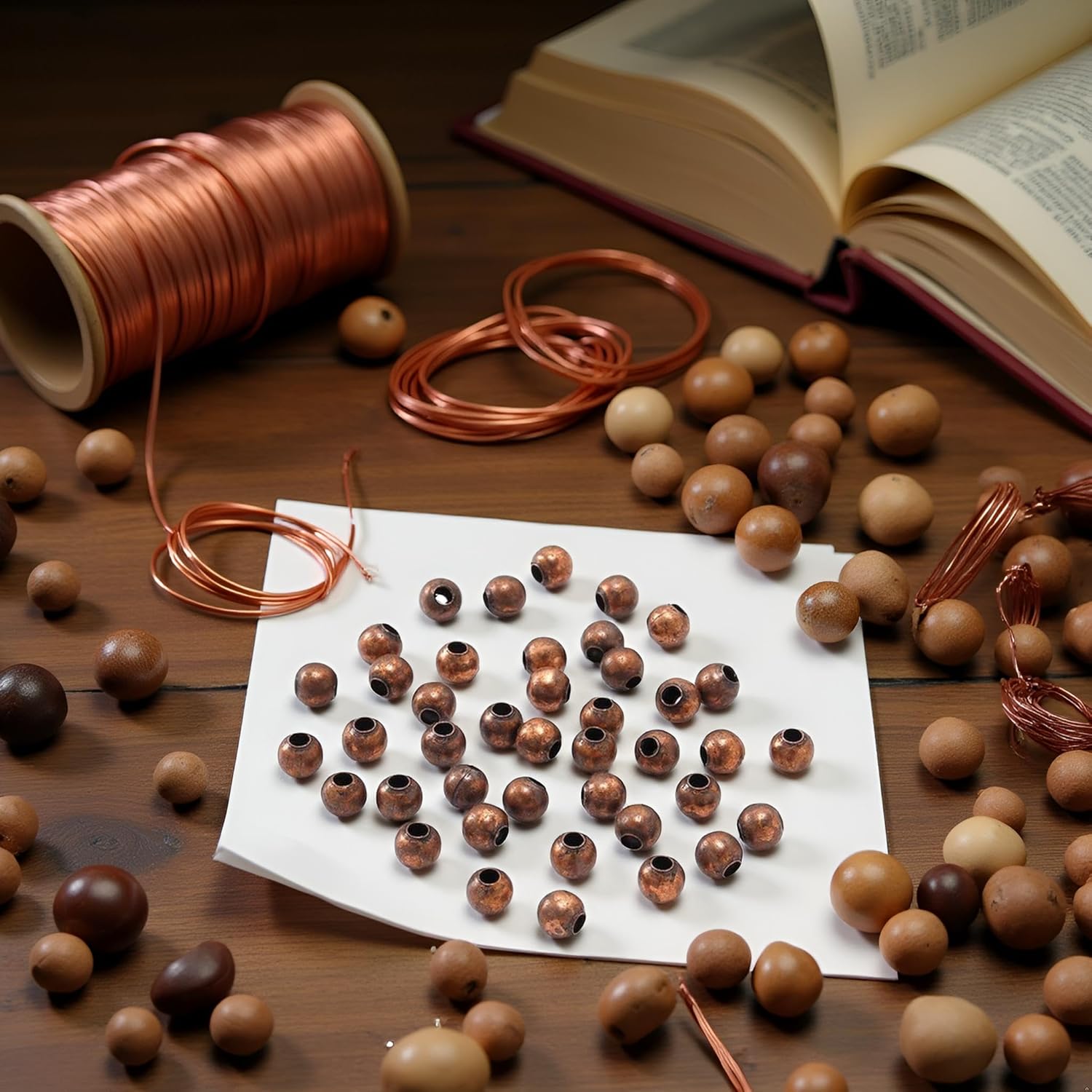 300Pcs Copper Ball, 3mm Antique Copper Round Spacer Beads Smooth, Ball End Seed Metal Beading and Jewelry Making Findings Accessories, Beads and Bead Assortments, Beading Supplies (0.12inch) - Image 8