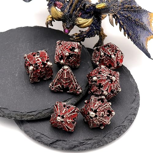 Miniatura 4 de DND Dados Calabozos y Dragones - Juego de dados de metal DD con caja HNCCESG Hueco Angel Starter - Dados poliédricos para juegos de rol dados D y D