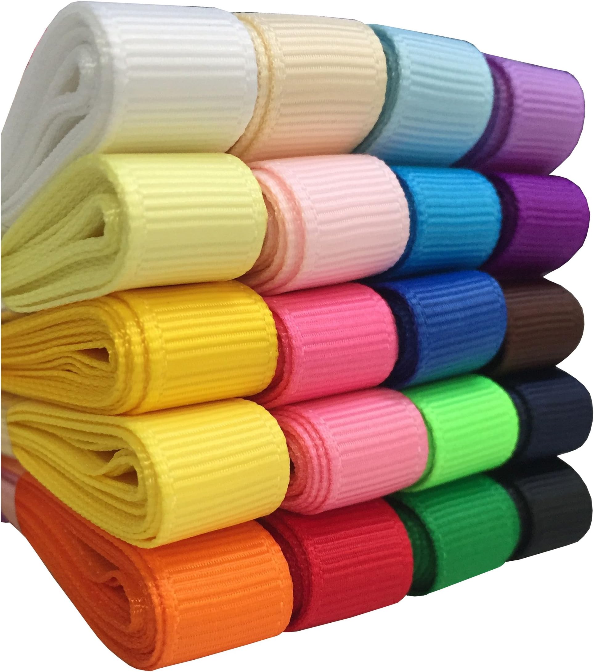 40yd (20x2yd) 1/2" Solid Grosgrain Ribbon Polyester 20 Colors Assorted