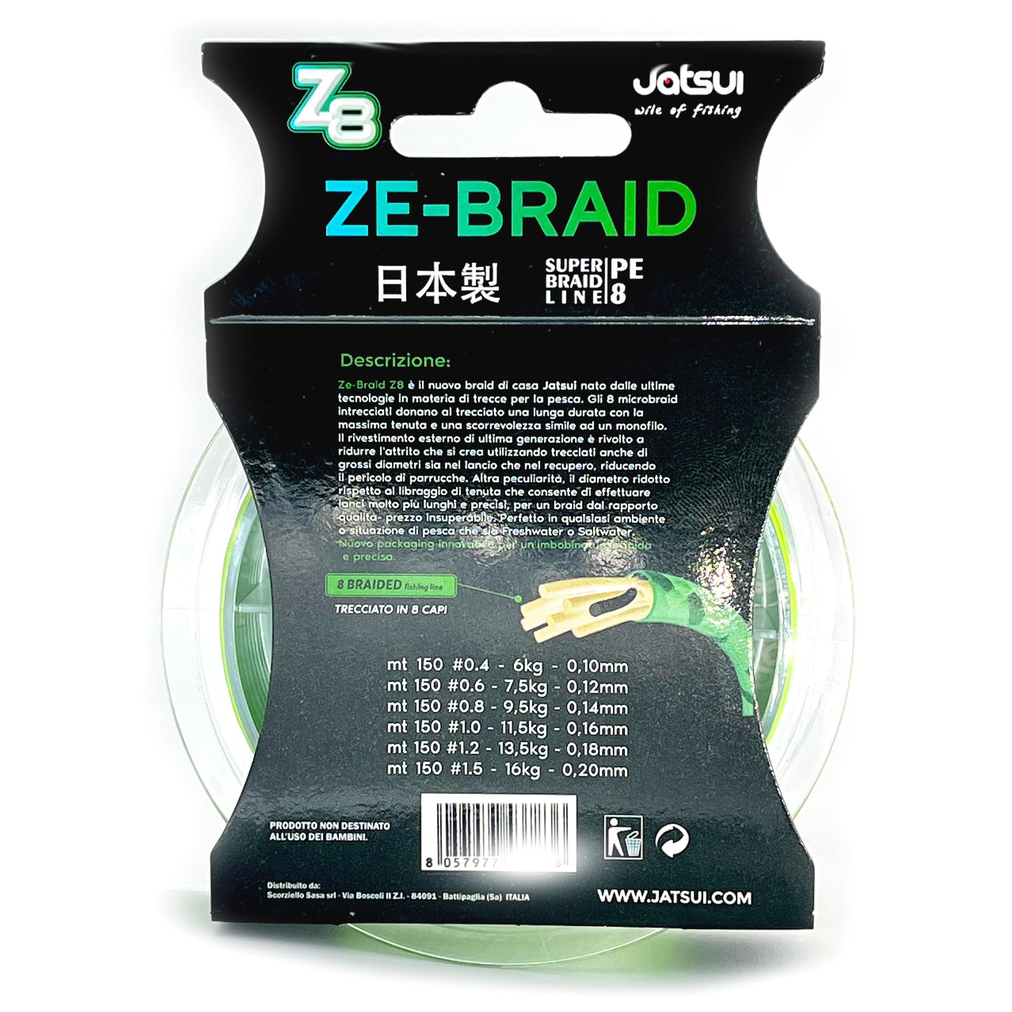 Jatsui Filo Trecciato ZE-BRAID Z8 GREEN