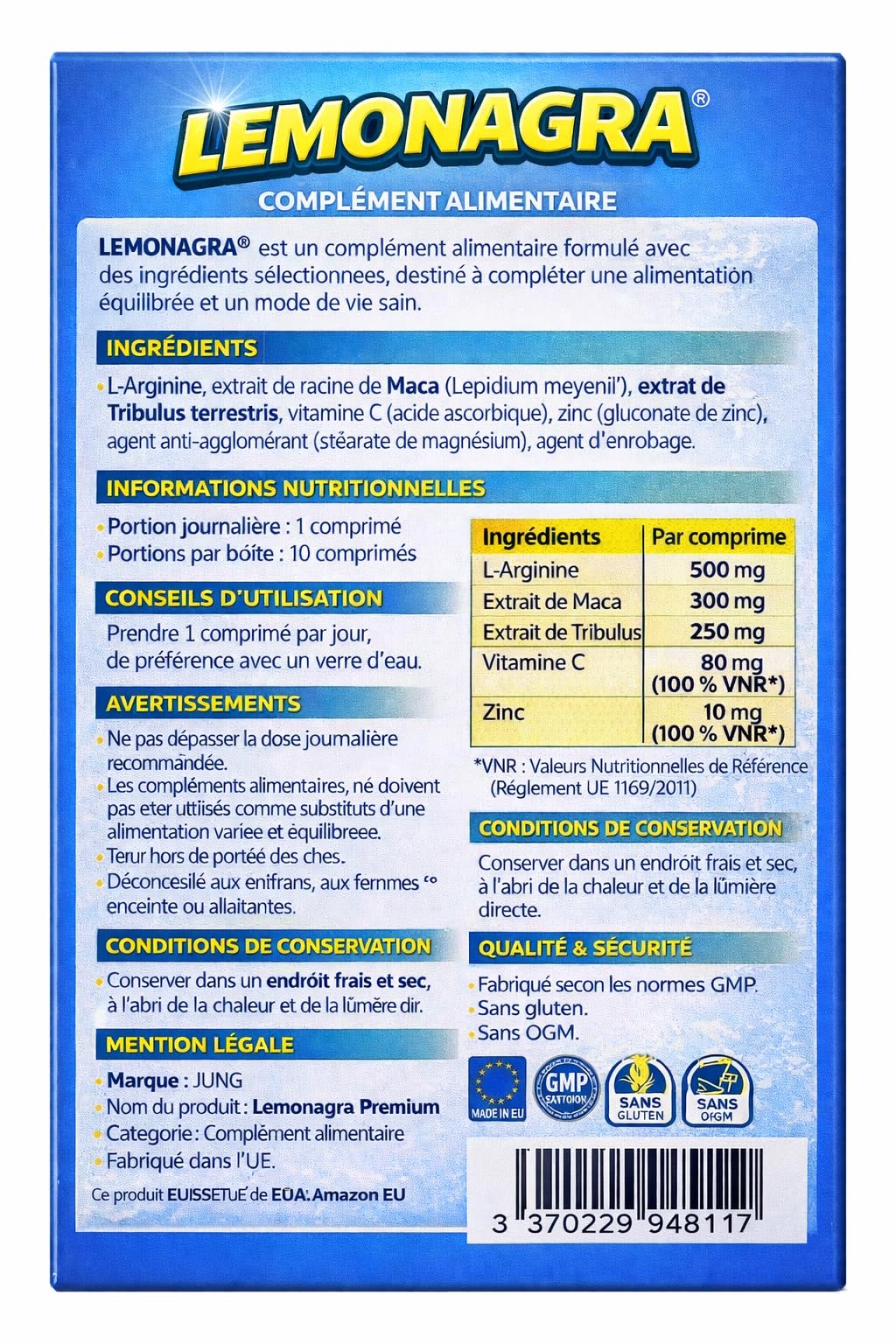 LEMONEX SHOT ingrédients naturels - pour l'homme actif | 3 x