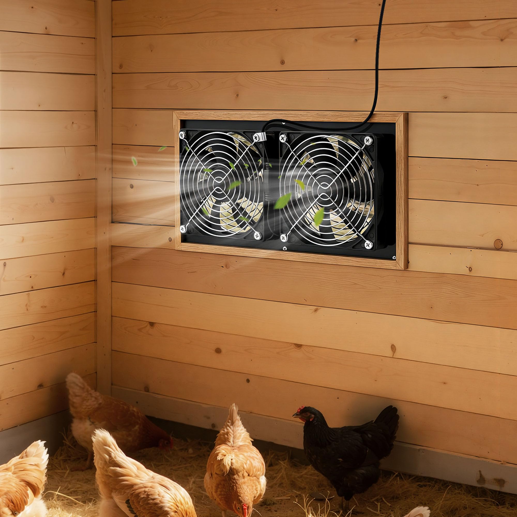 VEVOR Ventilador Solar 240 CFM Doble Ventilador, Panel Solar 15 W Ajustable, Alta Velocidad de 2668 RPM, Intercambio de Aire para Invernadero, Carpa de Cultivo, Gallinero, Montaje en Techo Pared Suelo