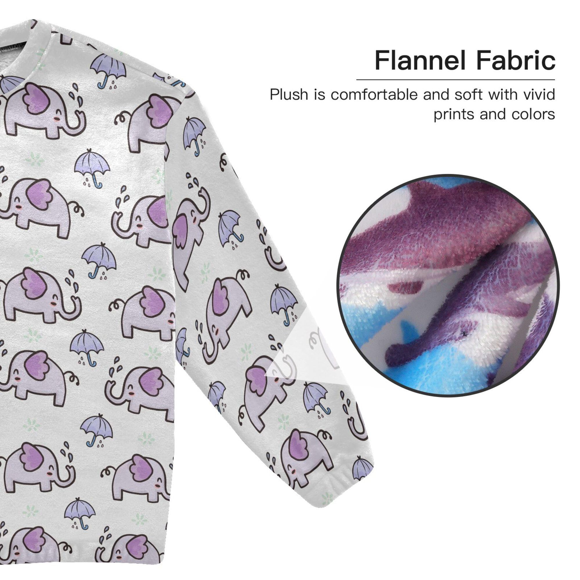 ALAZA Conjunto de pijama de forro polar para mujer, diseño de abejas voladoras, manga larga, ropa de dormir de dos piezas, ropa de dormir térmica, pijama súper suave, talla S