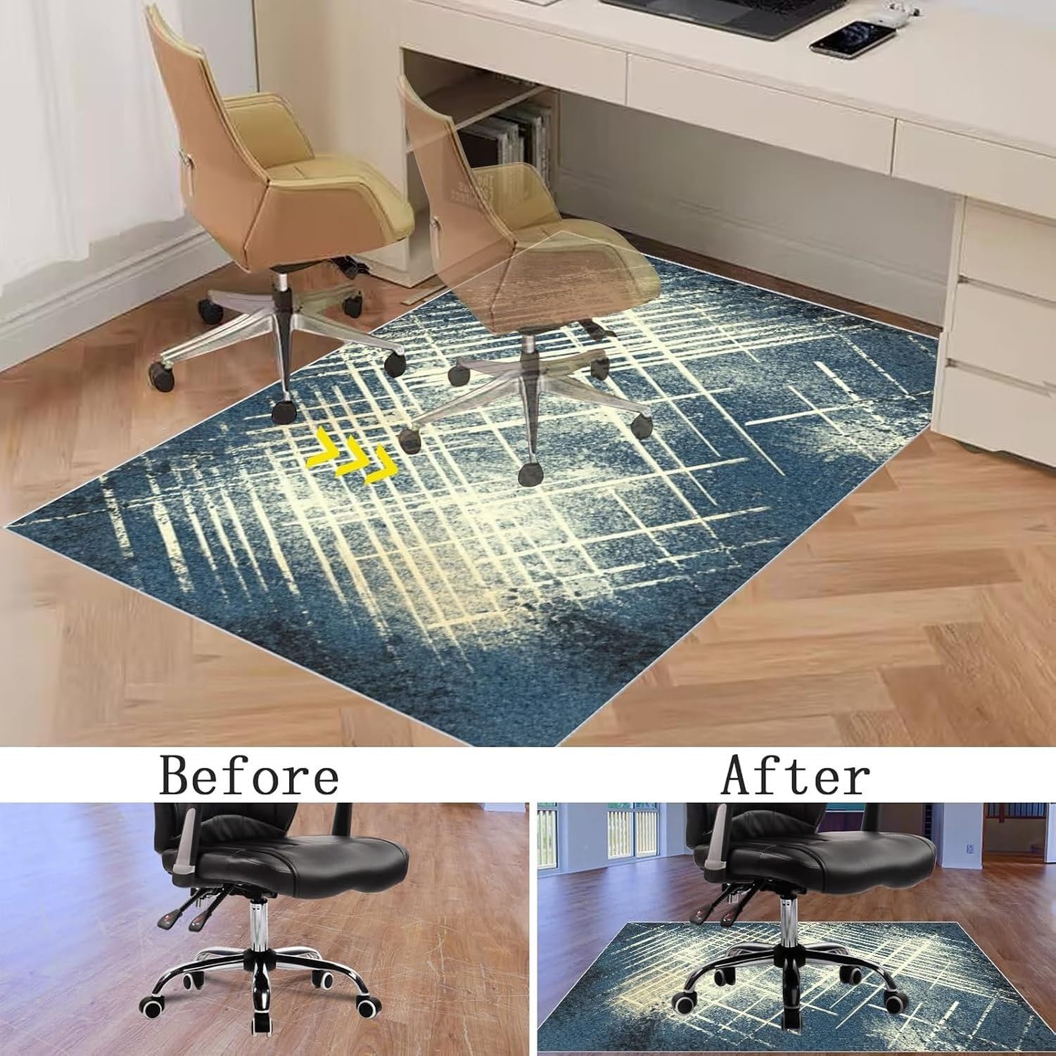 Tapis de Sol Protection Chaise de Bureau Sol Dur, Color-1598a, 110 x 120 cm