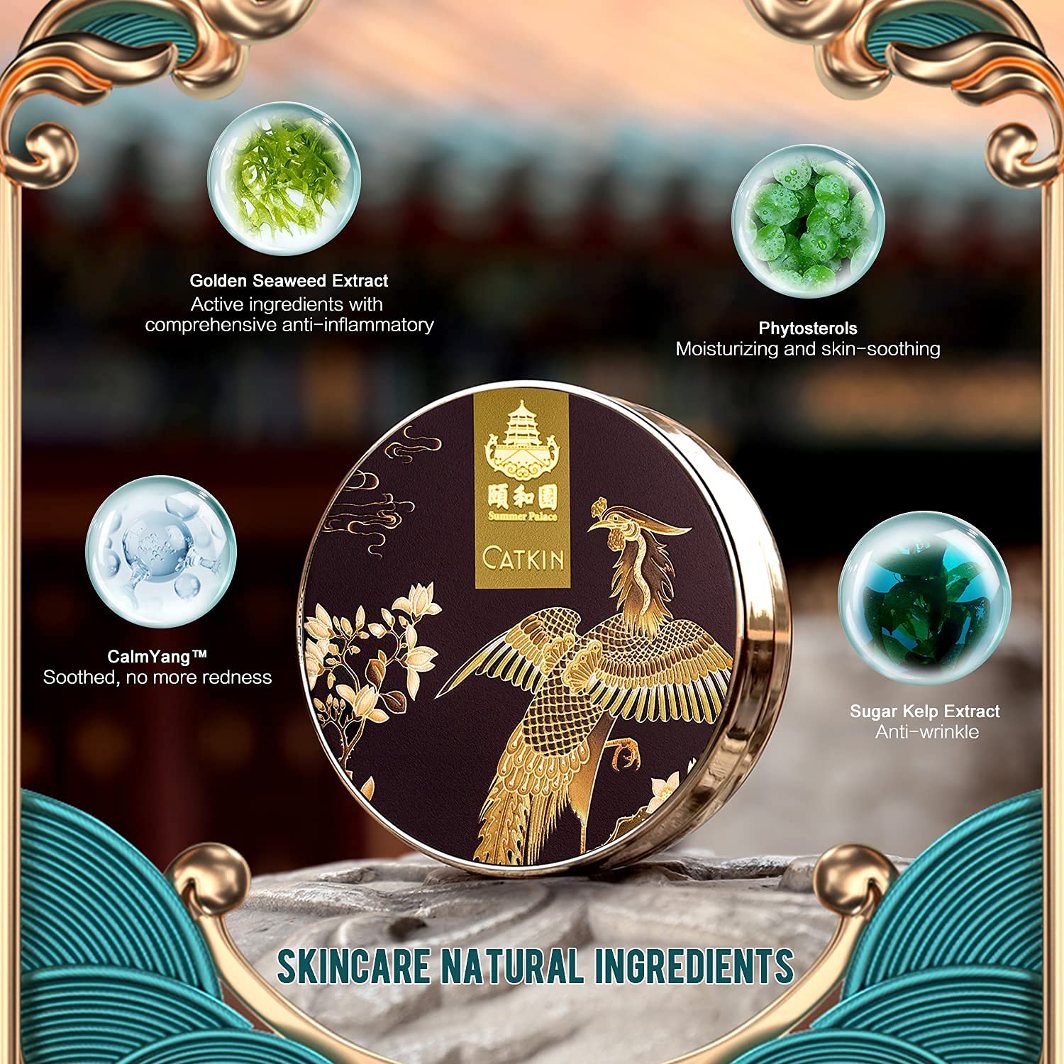 Catkin 2Pcs Makeup Set Includes BB Cream Air Cushion Foundation C02 and Cheek Blush C04