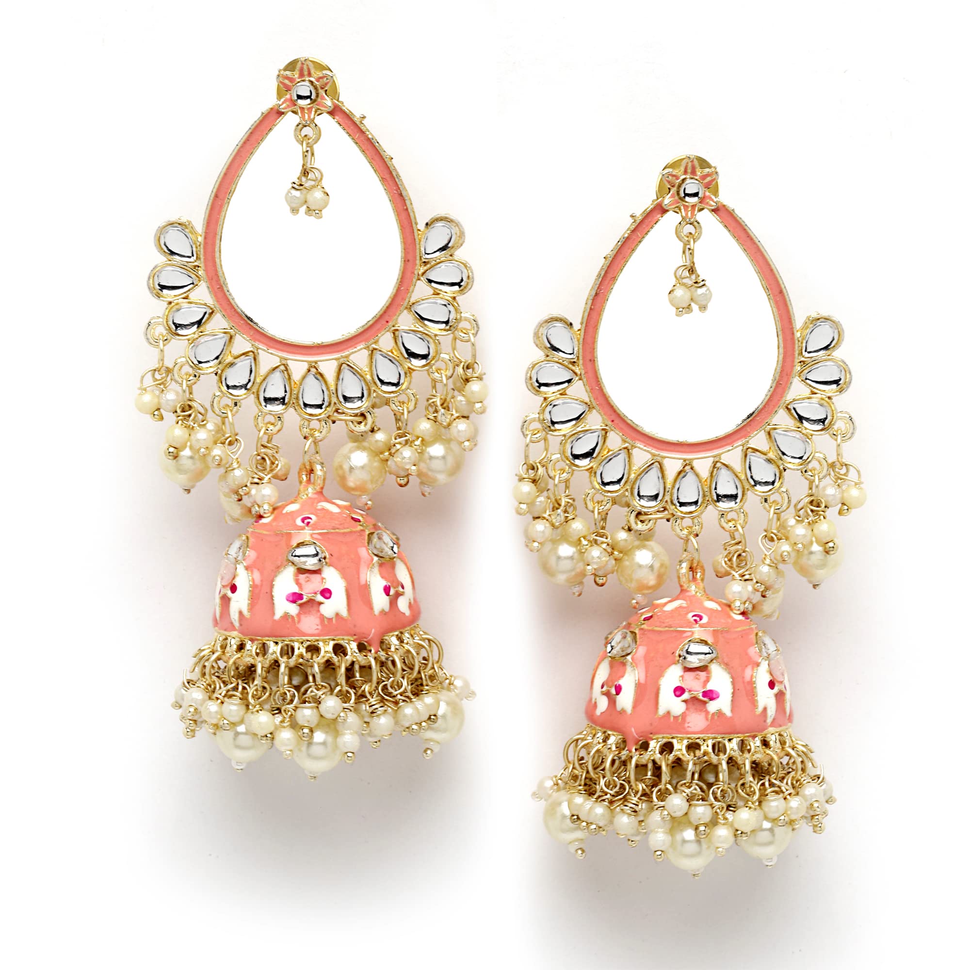 Shining Diva Fashion Latest Stylish Traditional Jhumka/Jhumki Earrings for Women and Girls (14307er)(Peach) (B0BTHRXYV7) Amazon Price History, Amazon Price Tracker