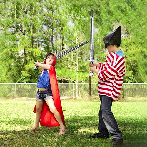 Miniatura 4 de Crusader Knight - Espada de juguete, espada de plástico de 27.5 pulgadas, accesorios de disfraz de guerrero medieval para Halloween, cosplay, LARP,